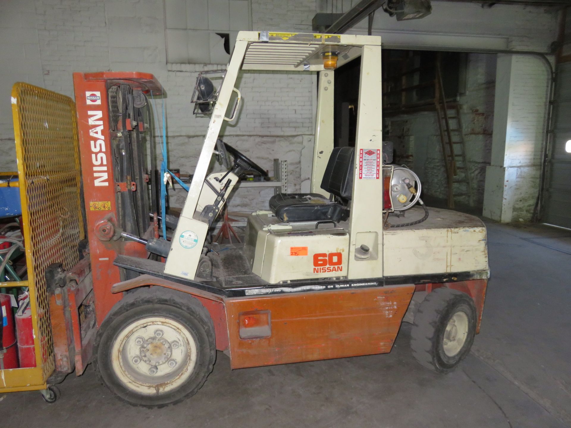 Nissan 60 Propane Forklift 6598 Hours Late Removal October 29th