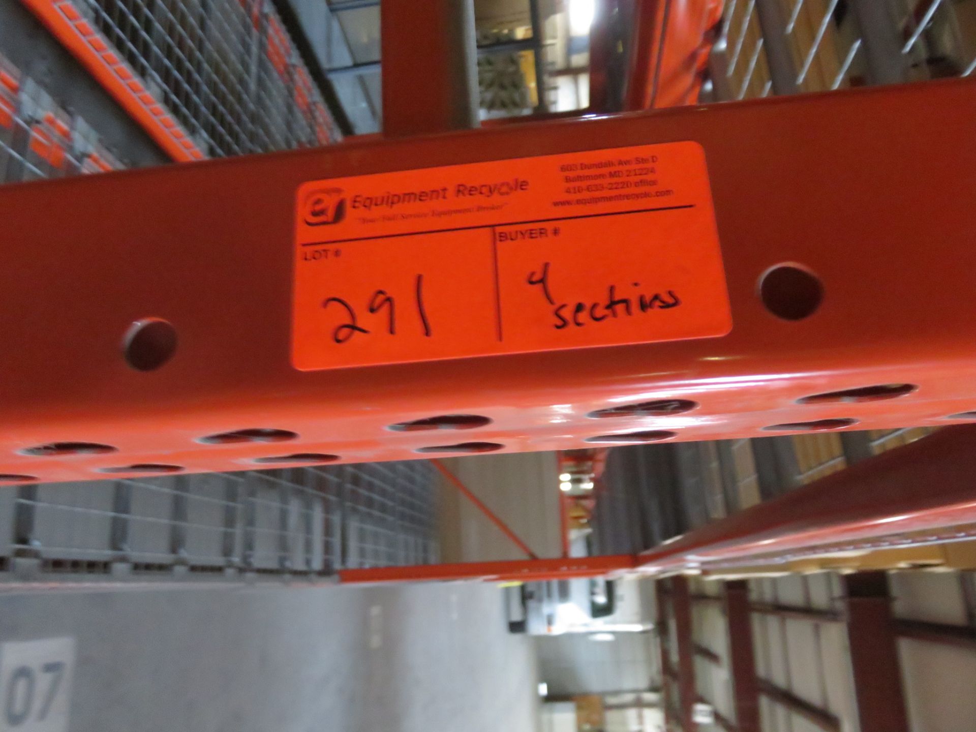 4 Sections of 14' Warehouse Pallet Racking approx. 12' x 4' x 14' - Image 3 of 3