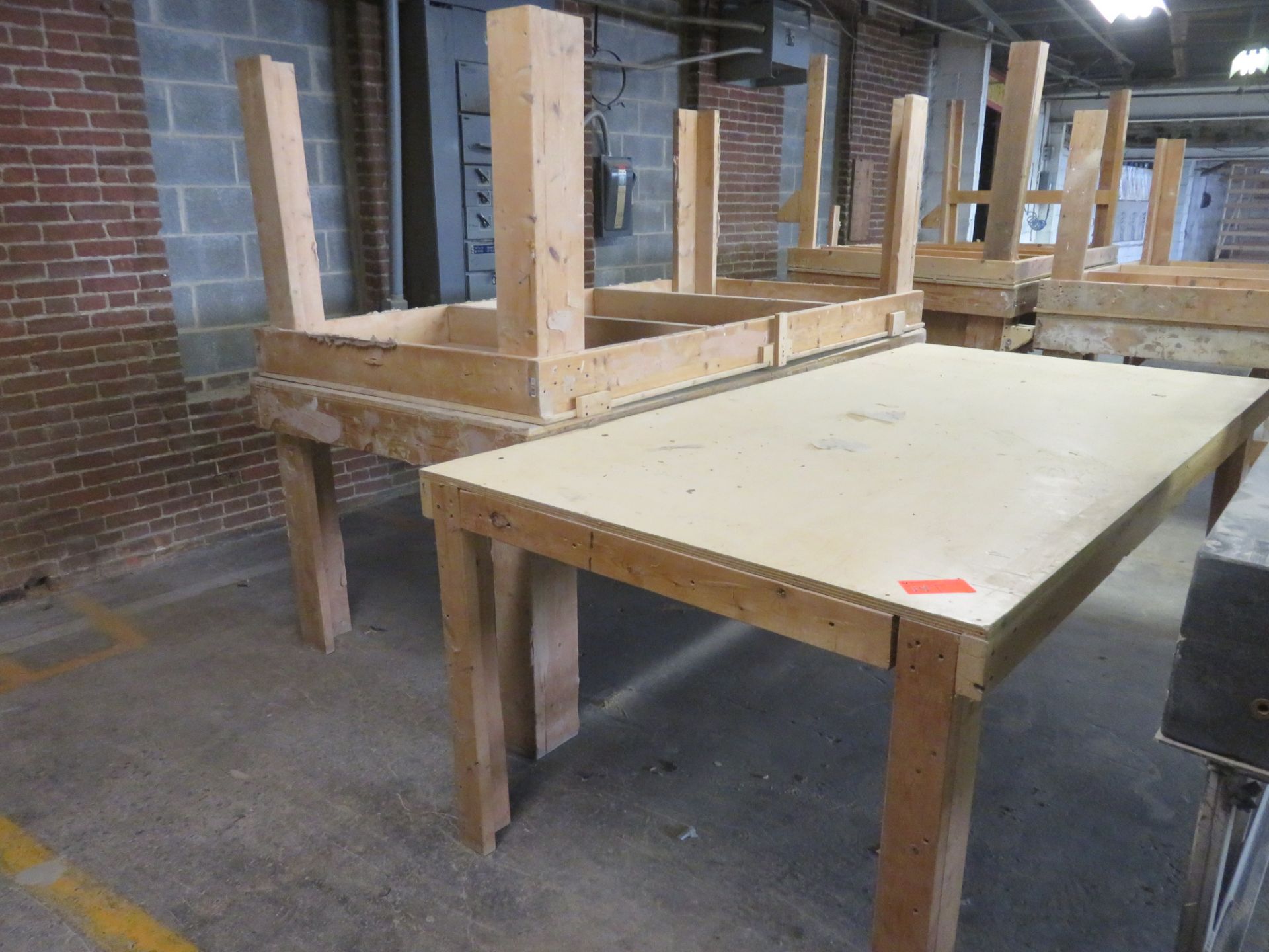 Heavy Duty Wooden Work Tables Lot of 3 approx.96"x 48"x 36"
