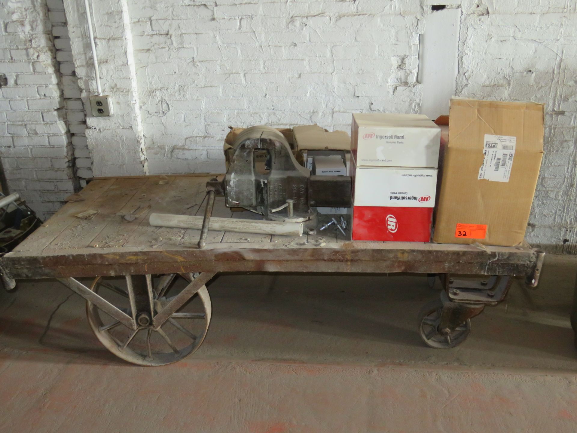 Railroad Cart with Contents approx cart size 73"x 36" x 19.5"