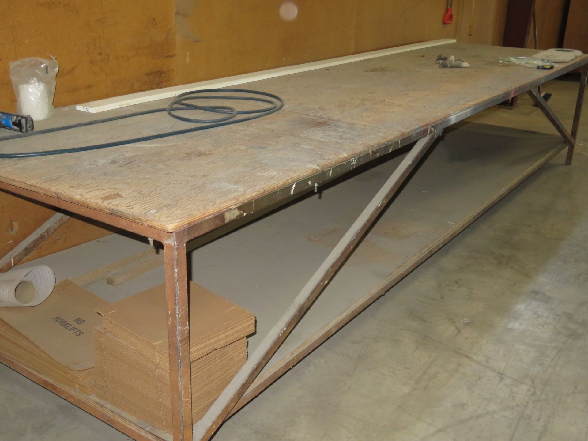 Lot of Welded Table and Cabinet w/ Contents approx. 14" x 4' - Image 2 of 3