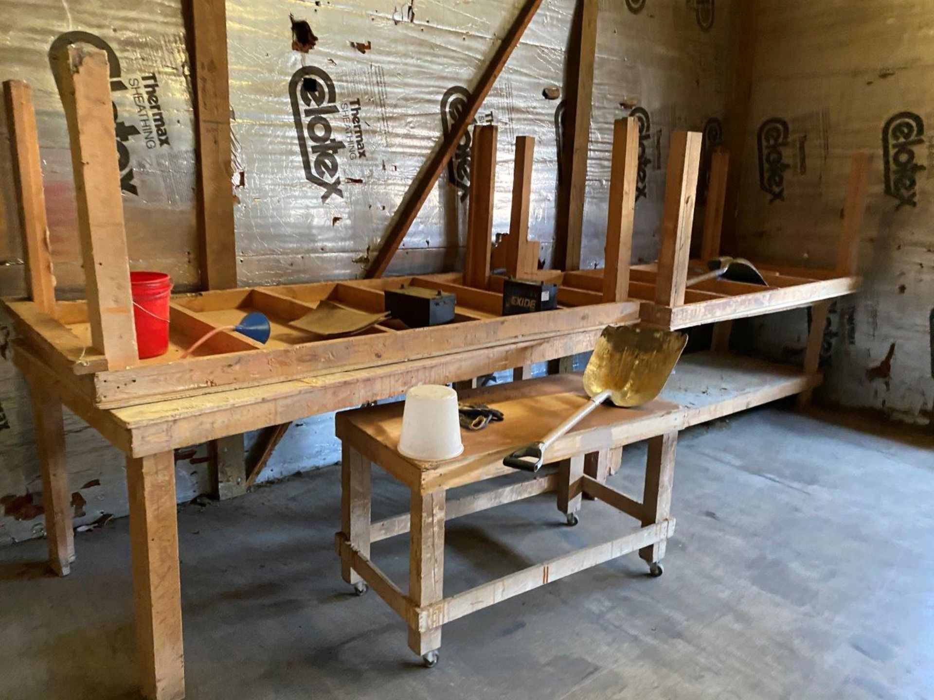 Lot of 4 Wooden Work Tables approx. 48" x 96"