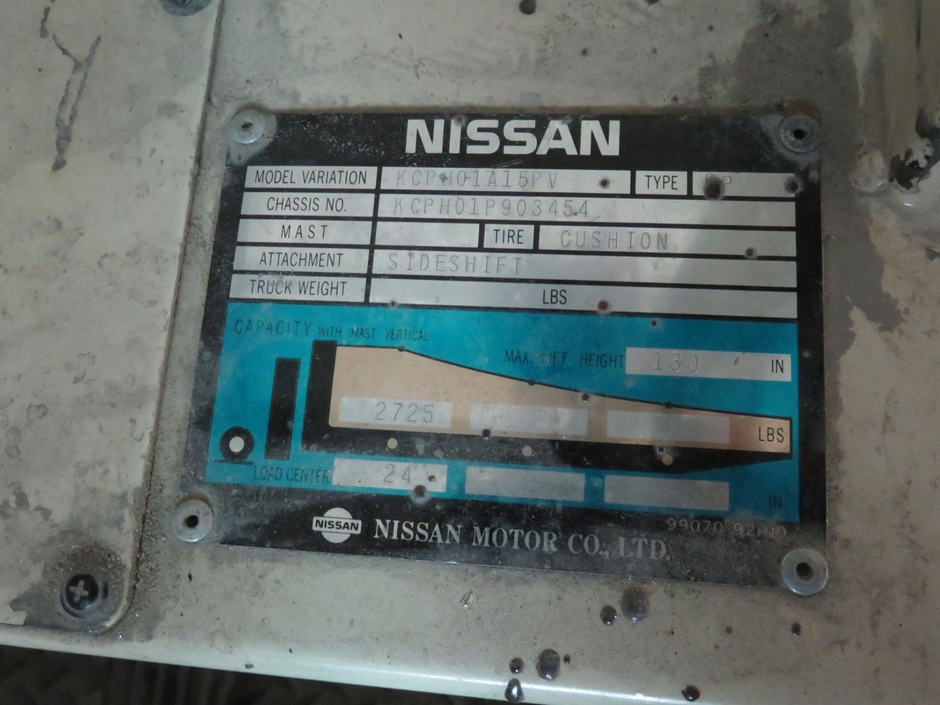 Nissan 30 Forklift SideShift 4955 Hours Late Removal October 29th - Image 7 of 8