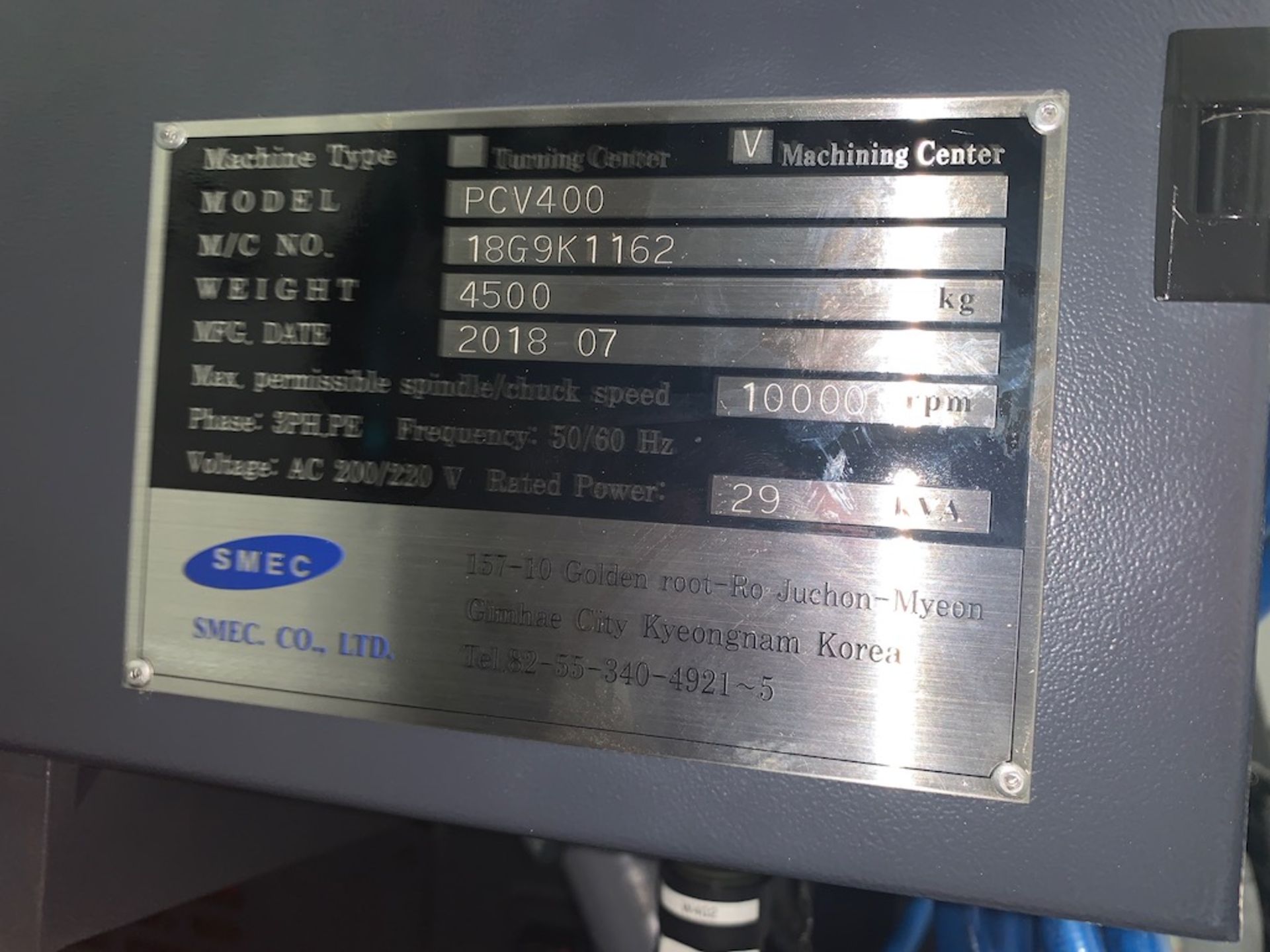 (2018) SAMSUNG SMEC PVC 400 CNC MACHINING CENTER, SN/ 18G9K1162 MFG. 07-2018 - CONCORD - Image 23 of 24