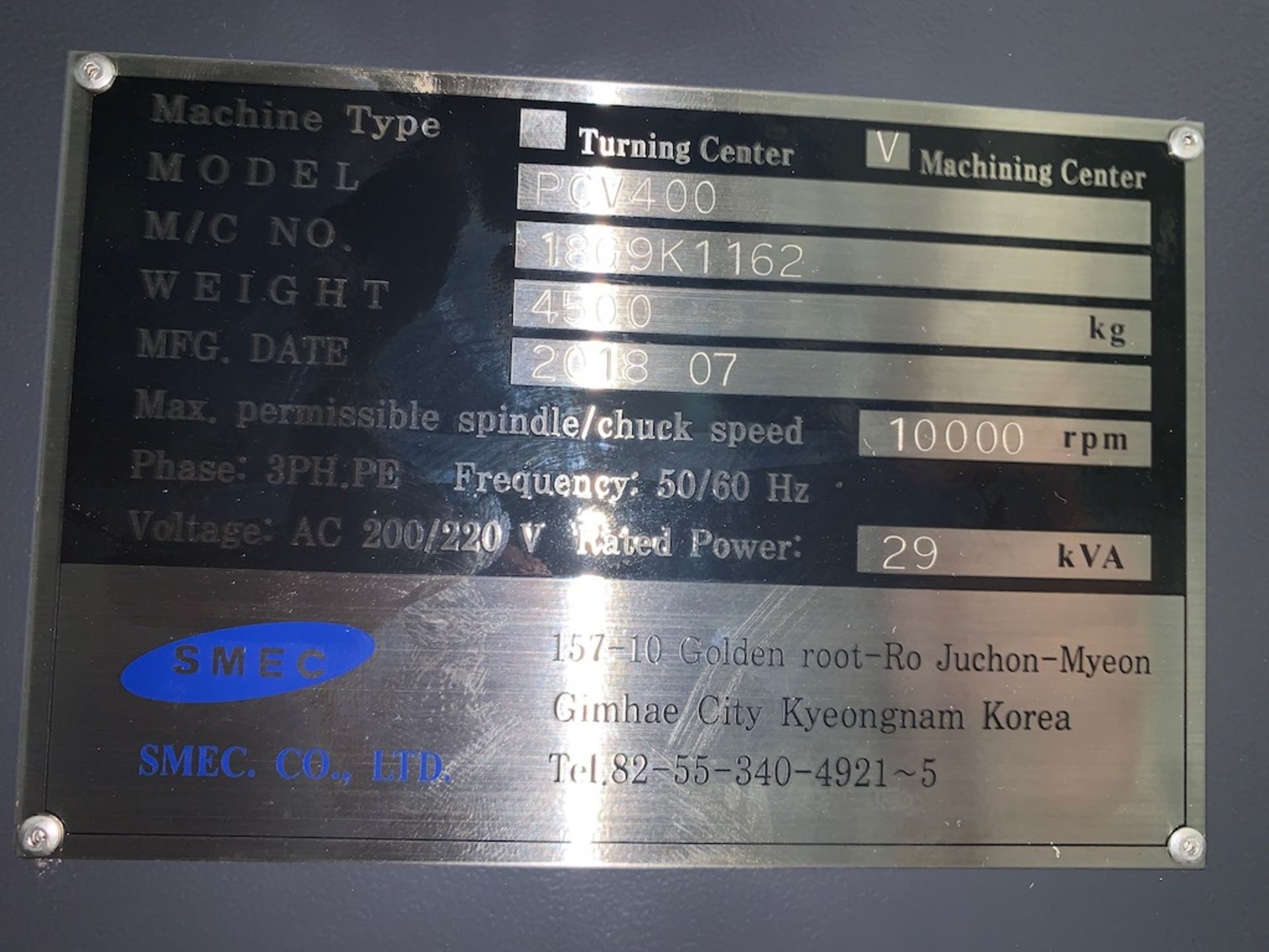 (2018) SAMSUNG SMEC PVC 400 CNC MACHINING CENTER, SN/ 18G9K1162 MFG. 07-2018 - CONCORD - Image 22 of 24