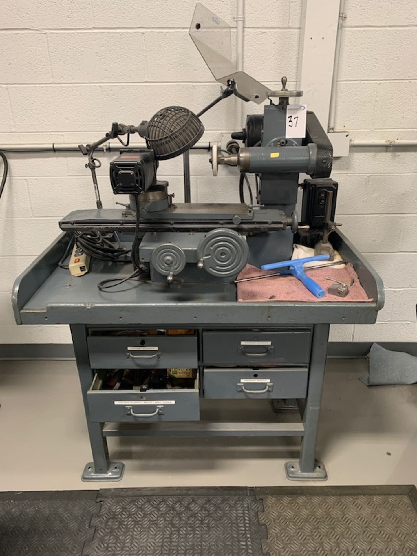 Grenby Mfg. Co. TRS1 Surface Grinder Mounted on 4-Drawer Pedastool Includes Grinding Wheels, - Image 10 of 10