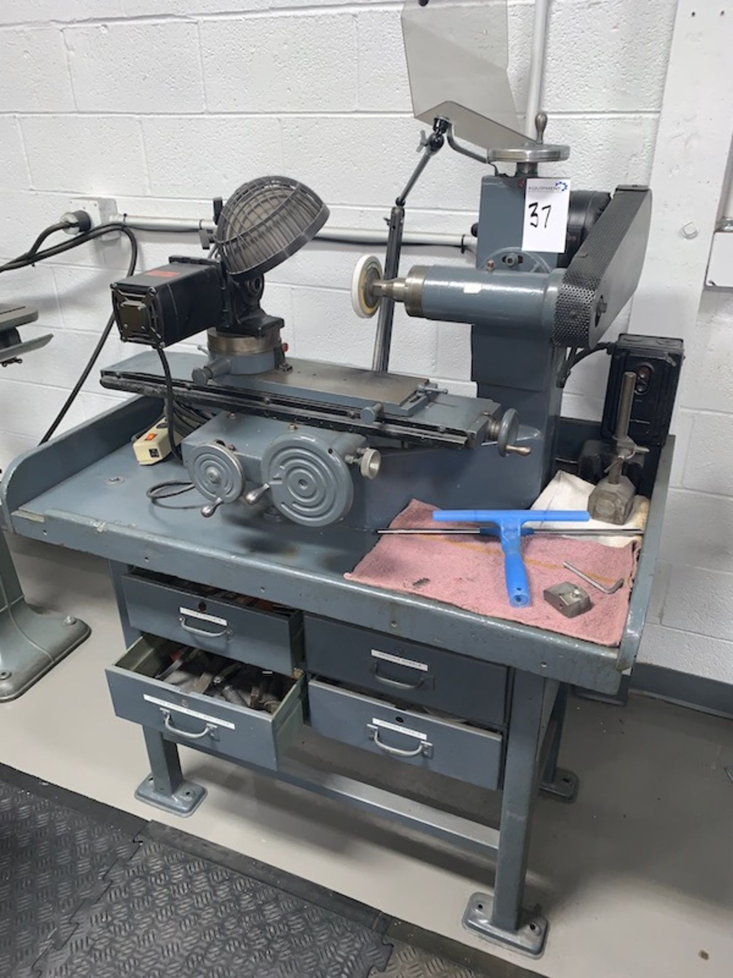 Grenby Mfg. Co. TRS1 Surface Grinder Mounted on 4-Drawer Pedastool Includes Grinding Wheels, - Image 5 of 10