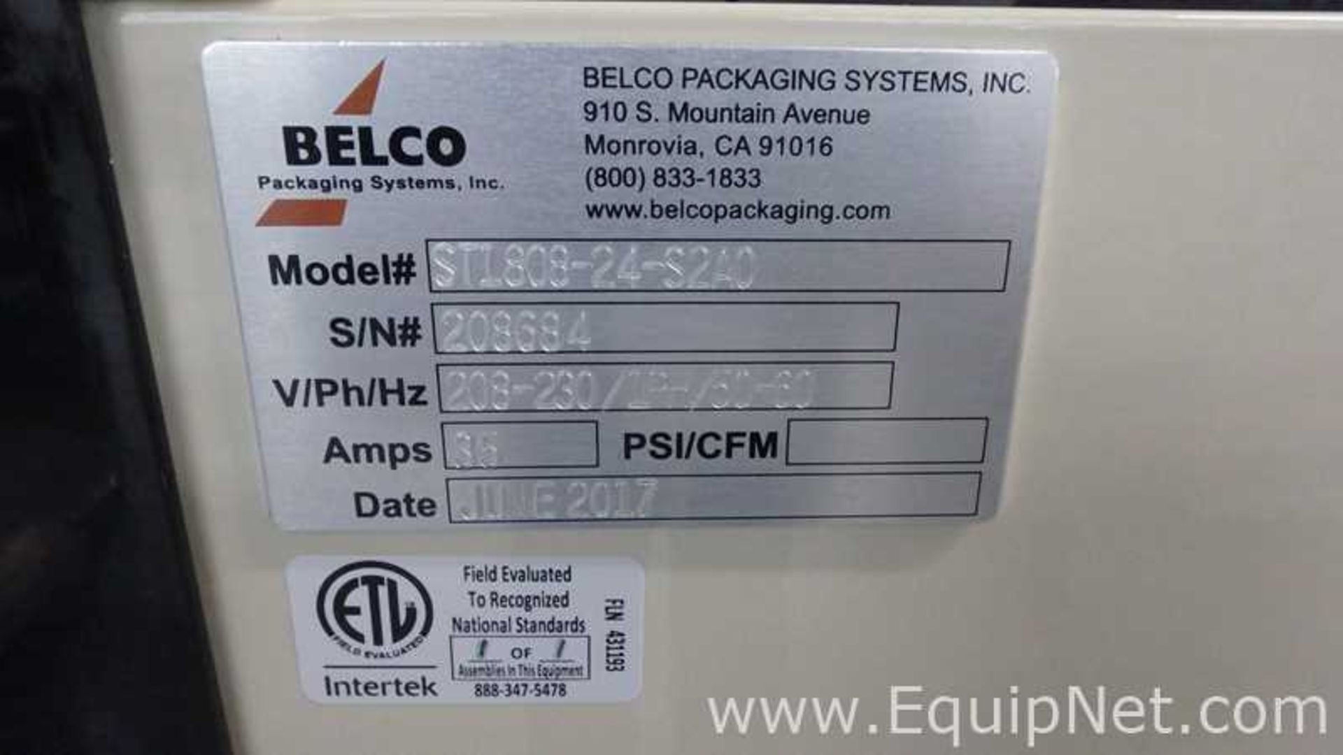 Belco Packaging Systems ST1808-24-S2A0 Shrink Tunnel System - Image 12 of 13