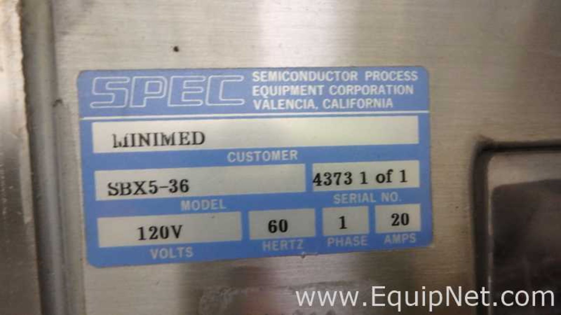 SPEC Semiconductor Process Equipment SBX5-36 Photoresist Developer System - Image 30 of 31