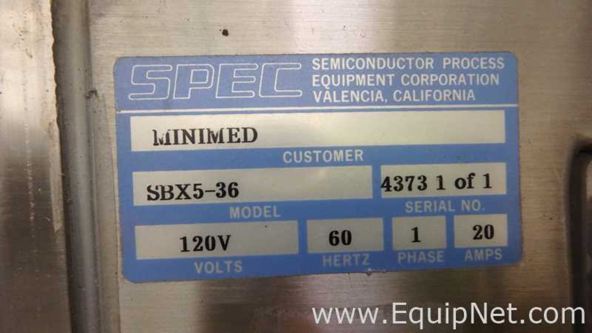 SPEC Semiconductor Process Equipment SBX5-36 Photoresist Developer System - Image 31 of 31