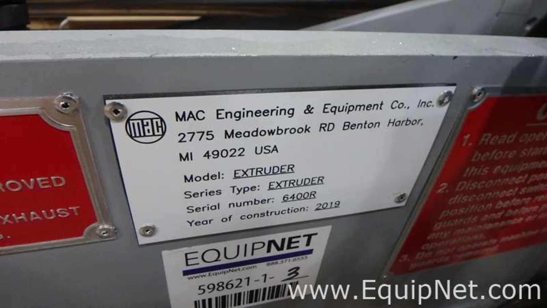 Unused MAC Engineering and Equipment Horizontal Hydraulic Piston Extruder - Image 11 of 16