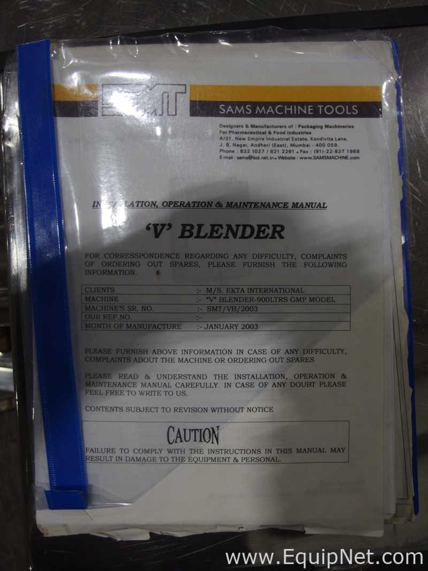 SAMS Machine Tools 900 LTR GMP V Blender - Image 12 of 14