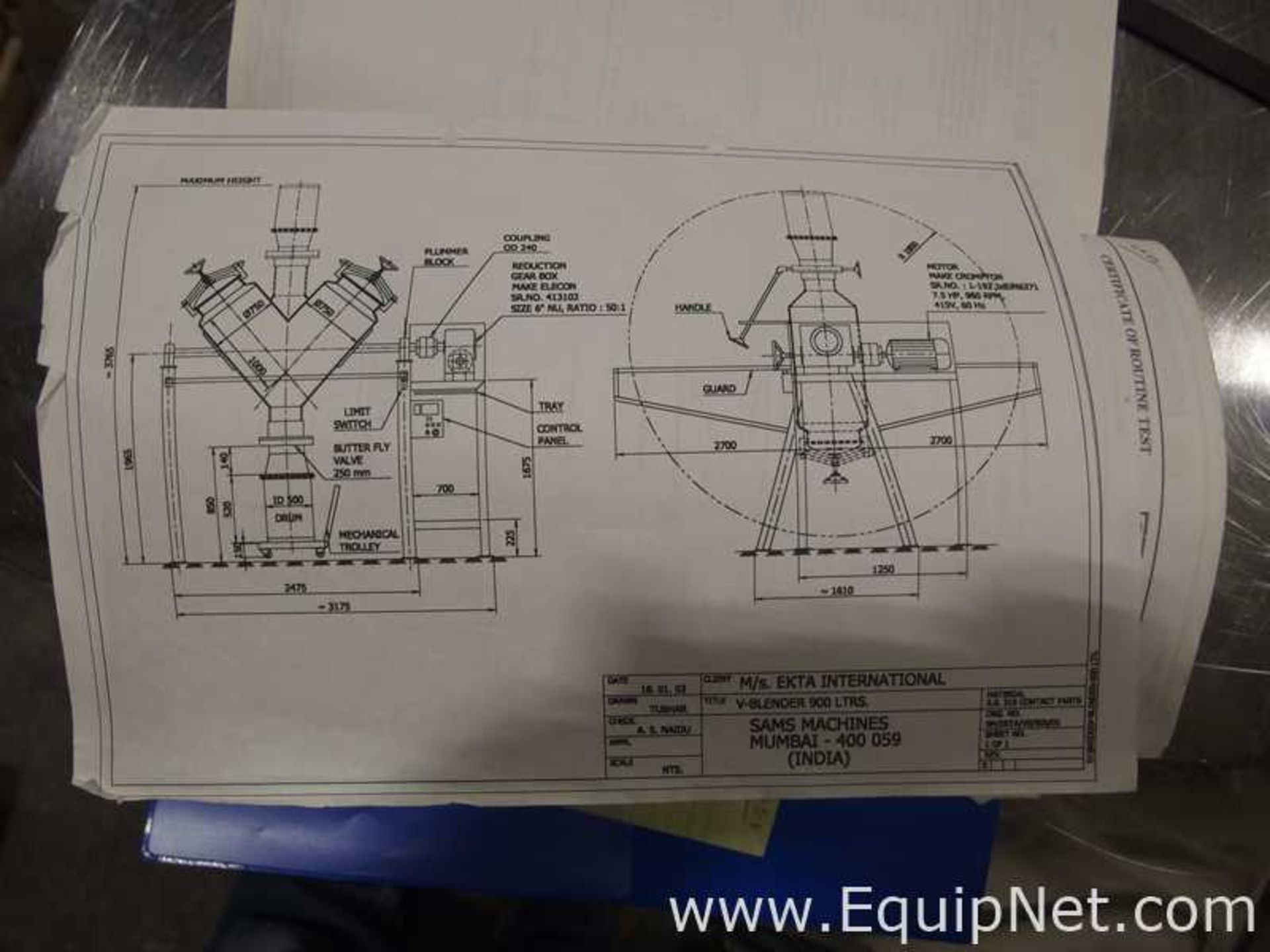 SAMS Machine Tools 900 LTR GMP V Blender - Image 14 of 14