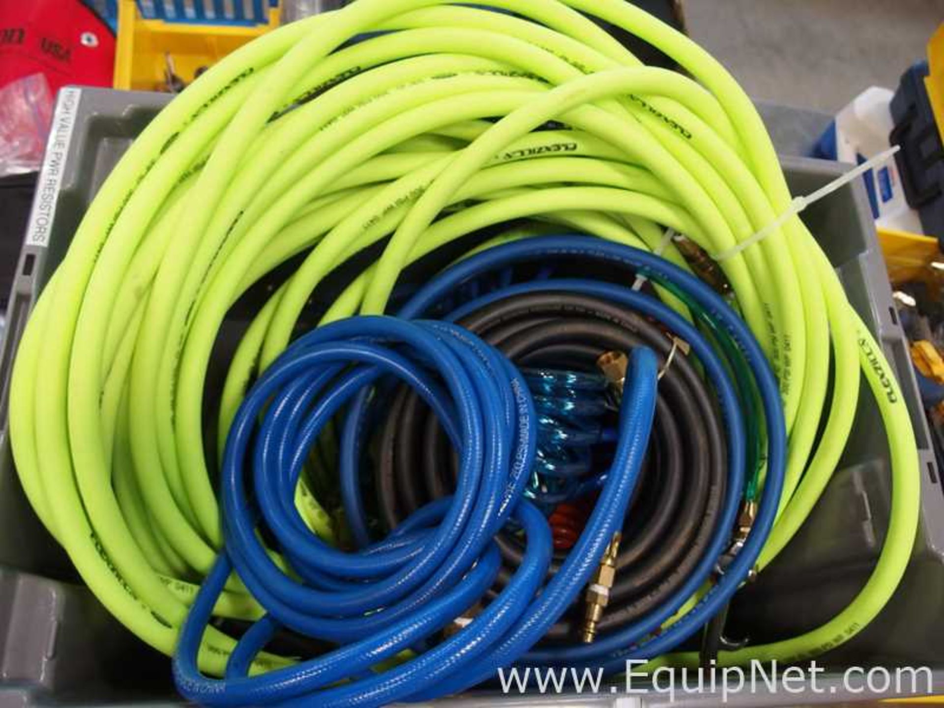 Lot of Air Hoses and Gauges