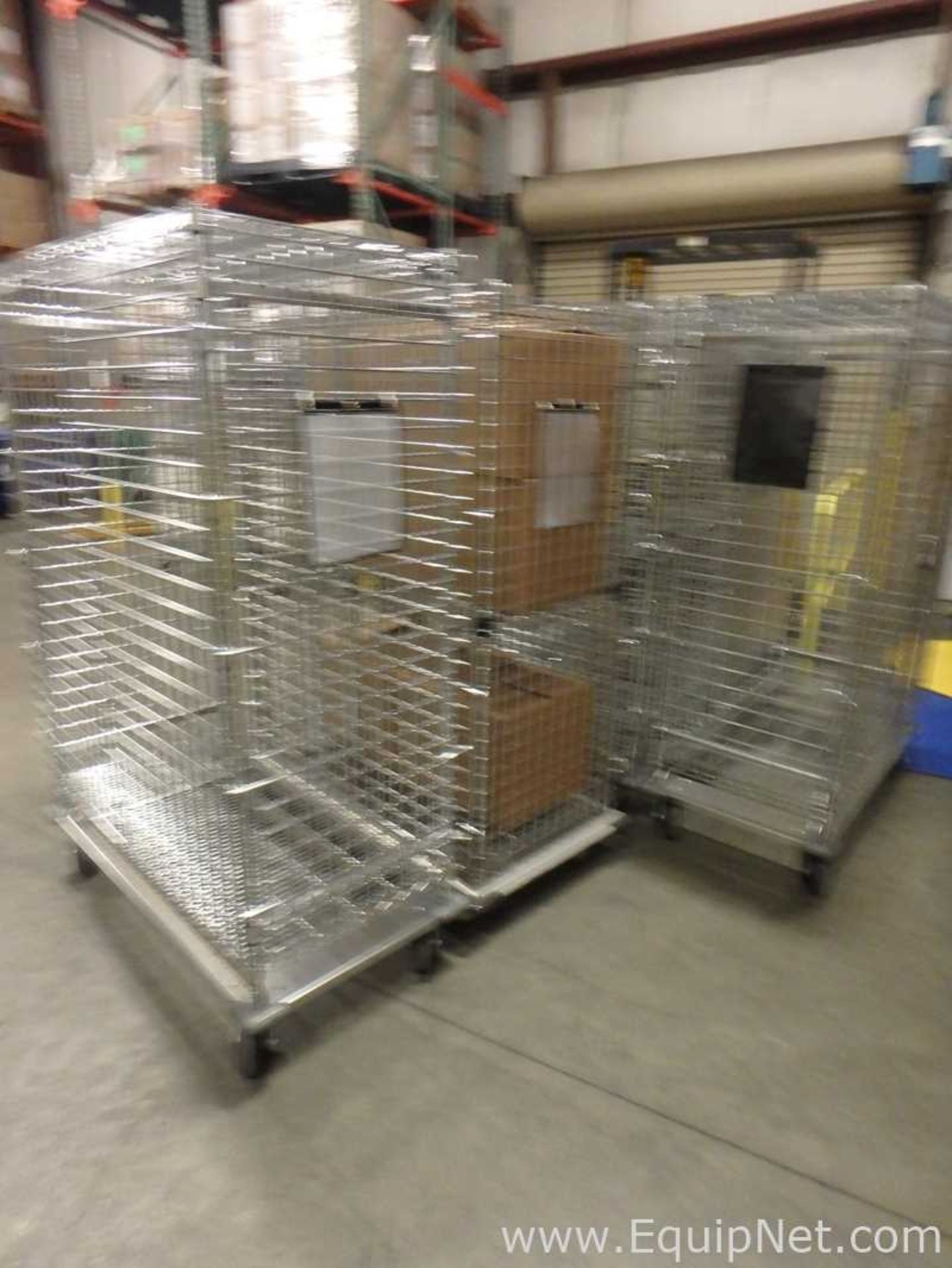 Lot of 5 Nexel and Eagle Lockable Wire Storage Cabinets On Wheels - Image 3 of 8