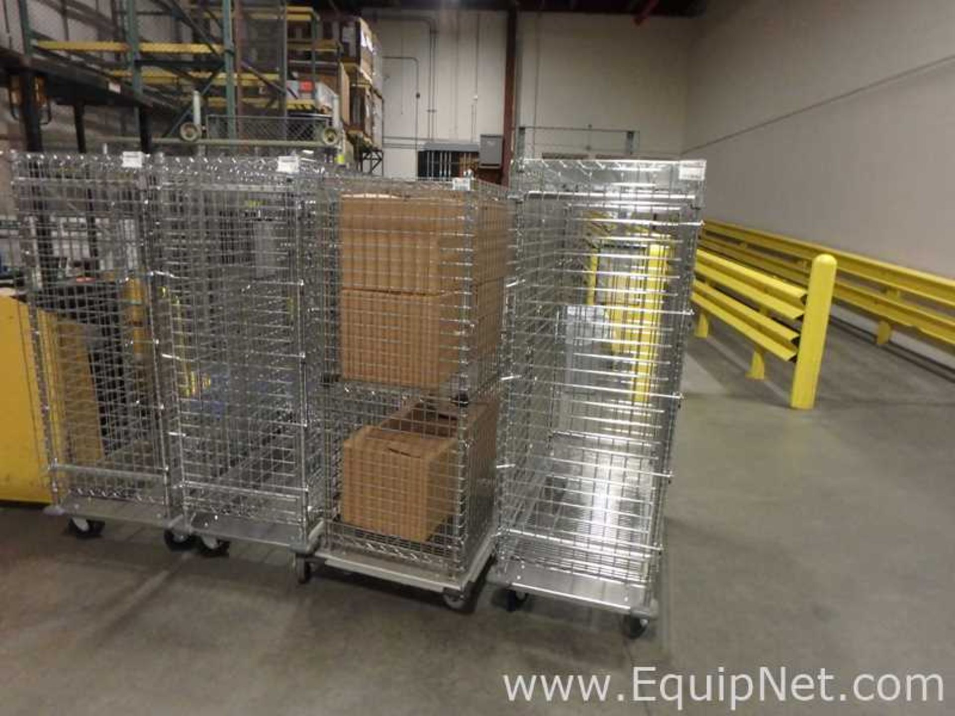 Lot of 5 Nexel and Eagle Lockable Wire Storage Cabinets On Wheels - Image 2 of 8