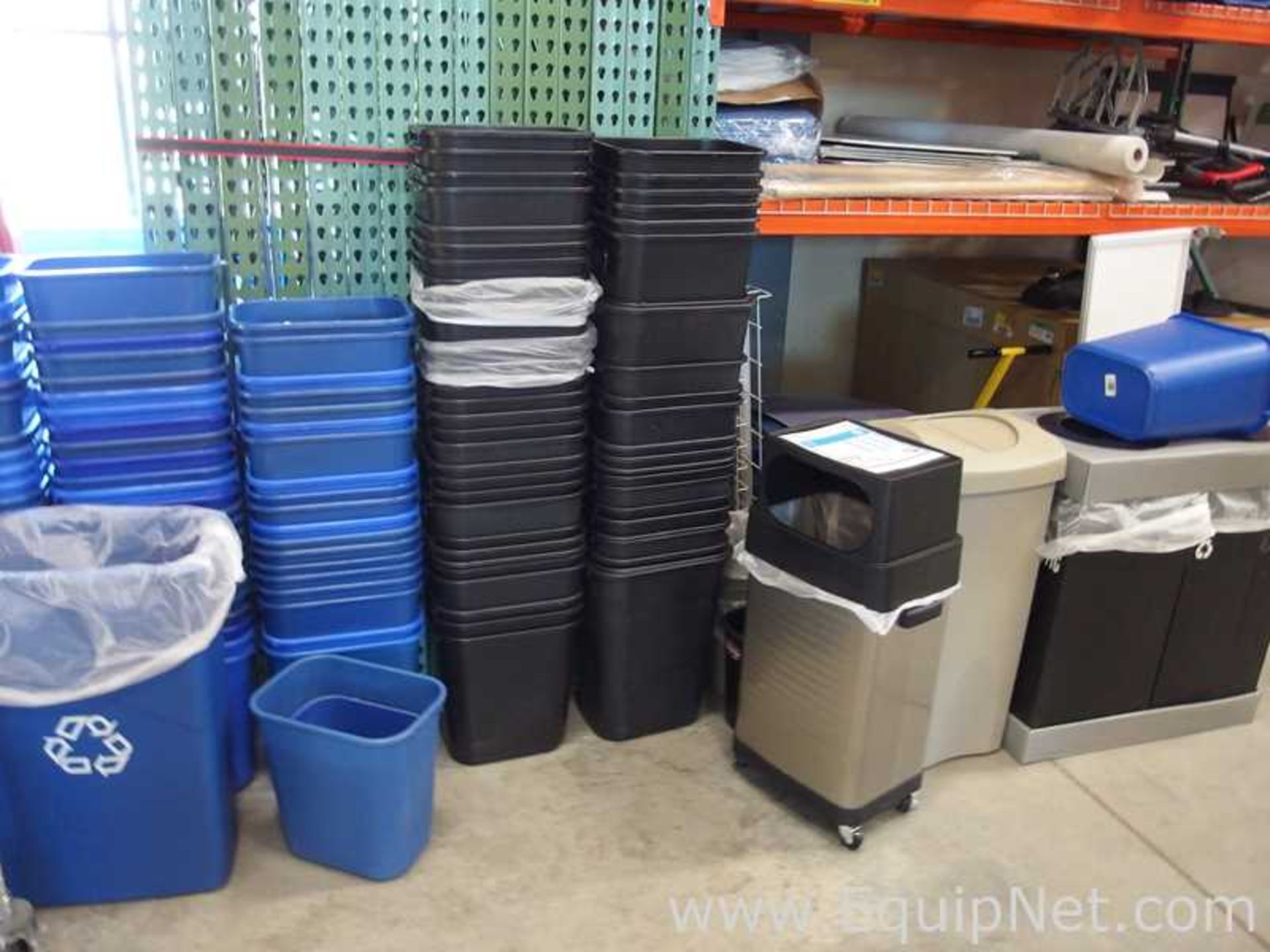 Large Lot of Plastic Trash and Recycling Bins - Image 2 of 3