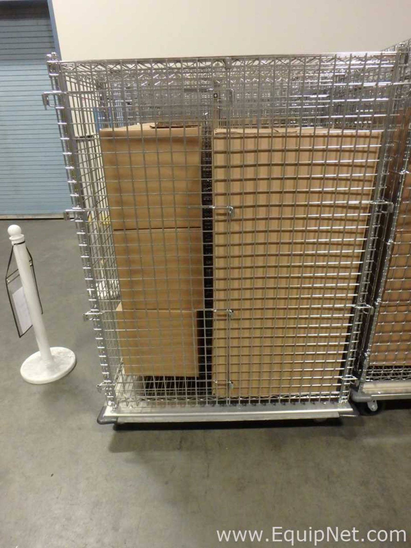 Lot of 5 Nexel and Eagle Lockable Wire Storage Cabinets On Wheels - Image 8 of 8