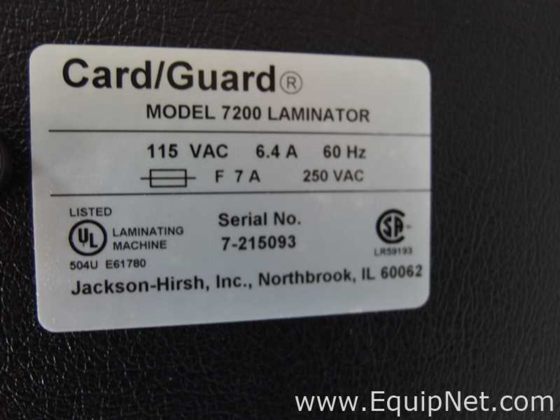 Kackson Hirsh 7200 Card Guard Laminator - Image 3 of 3