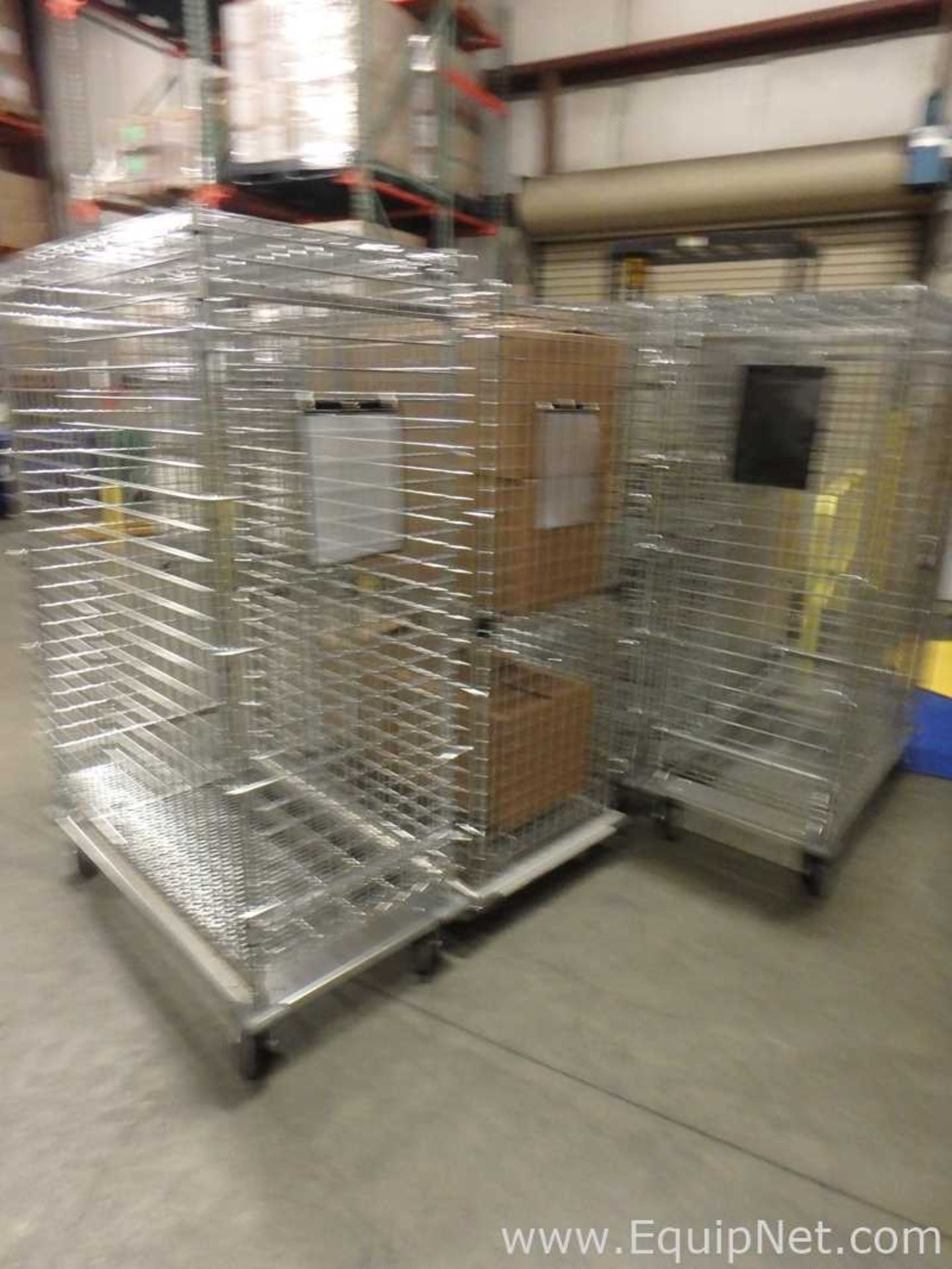 Lot of 5 Nexel and Eagle Lockable Wire Storage Cabinets On Wheels - Image 7 of 8