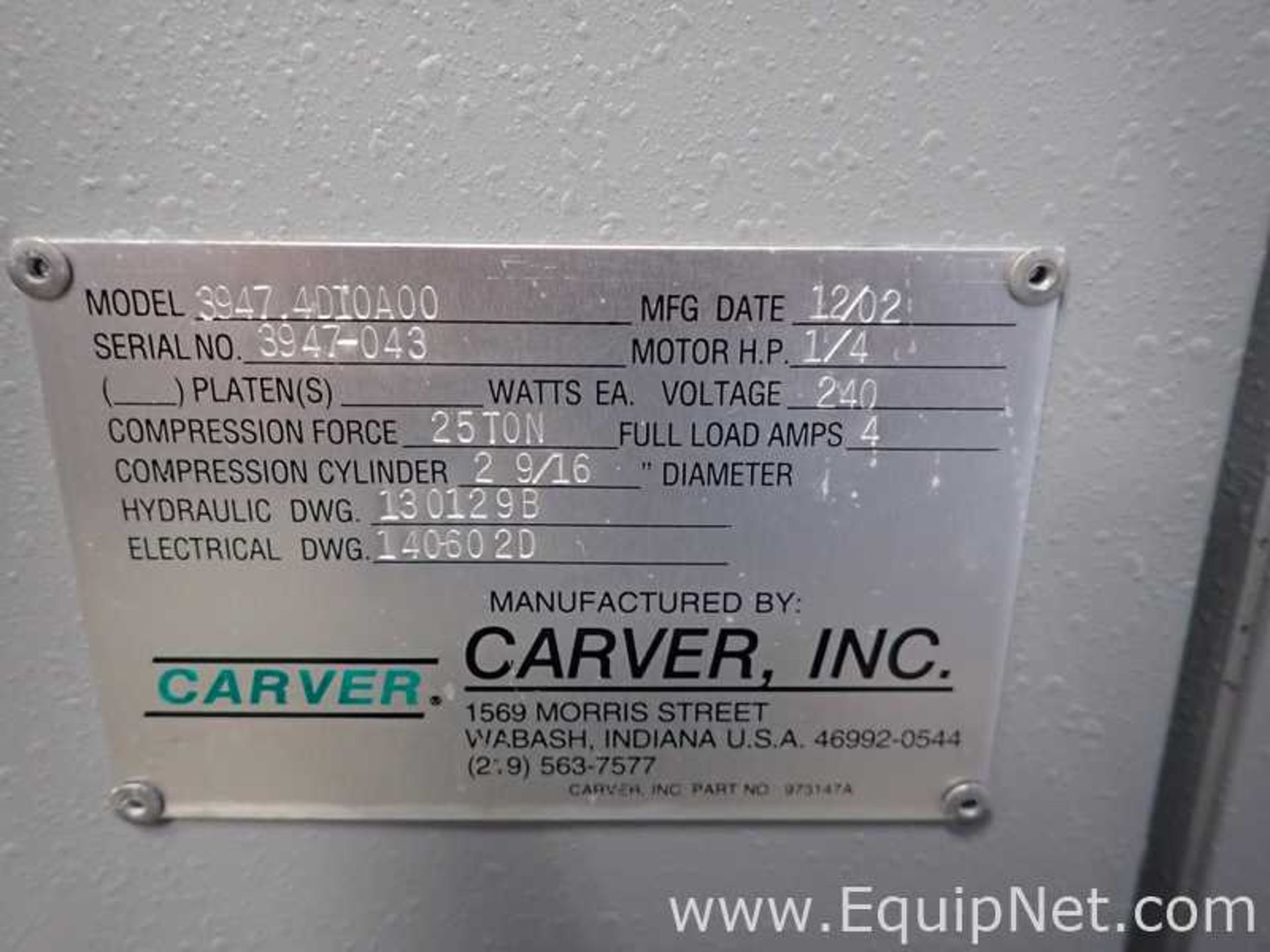 Carver 3693 Auto Series 25 Ton Heated Hydraulic Press - Image 11 of 14