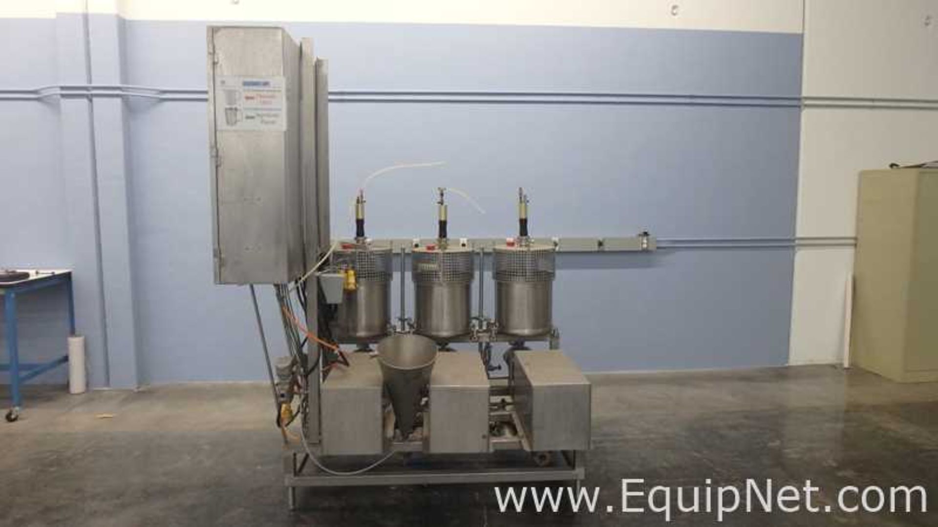 Three Tank Mixing Skid with Matching Positive Displacement Pumps