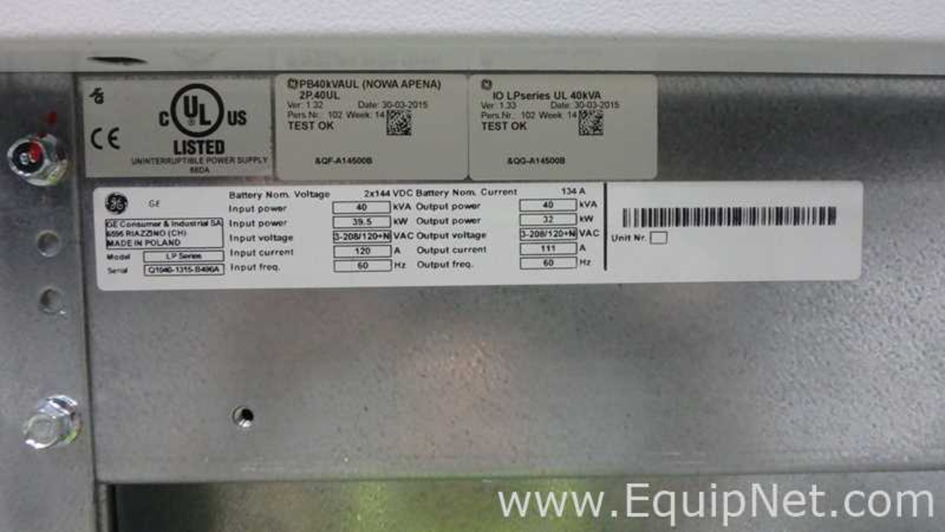 GE Comsumer and Industrial SA LP Series UPS Uninterruptible Power Supply With Bypass Panel - Image 15 of 17