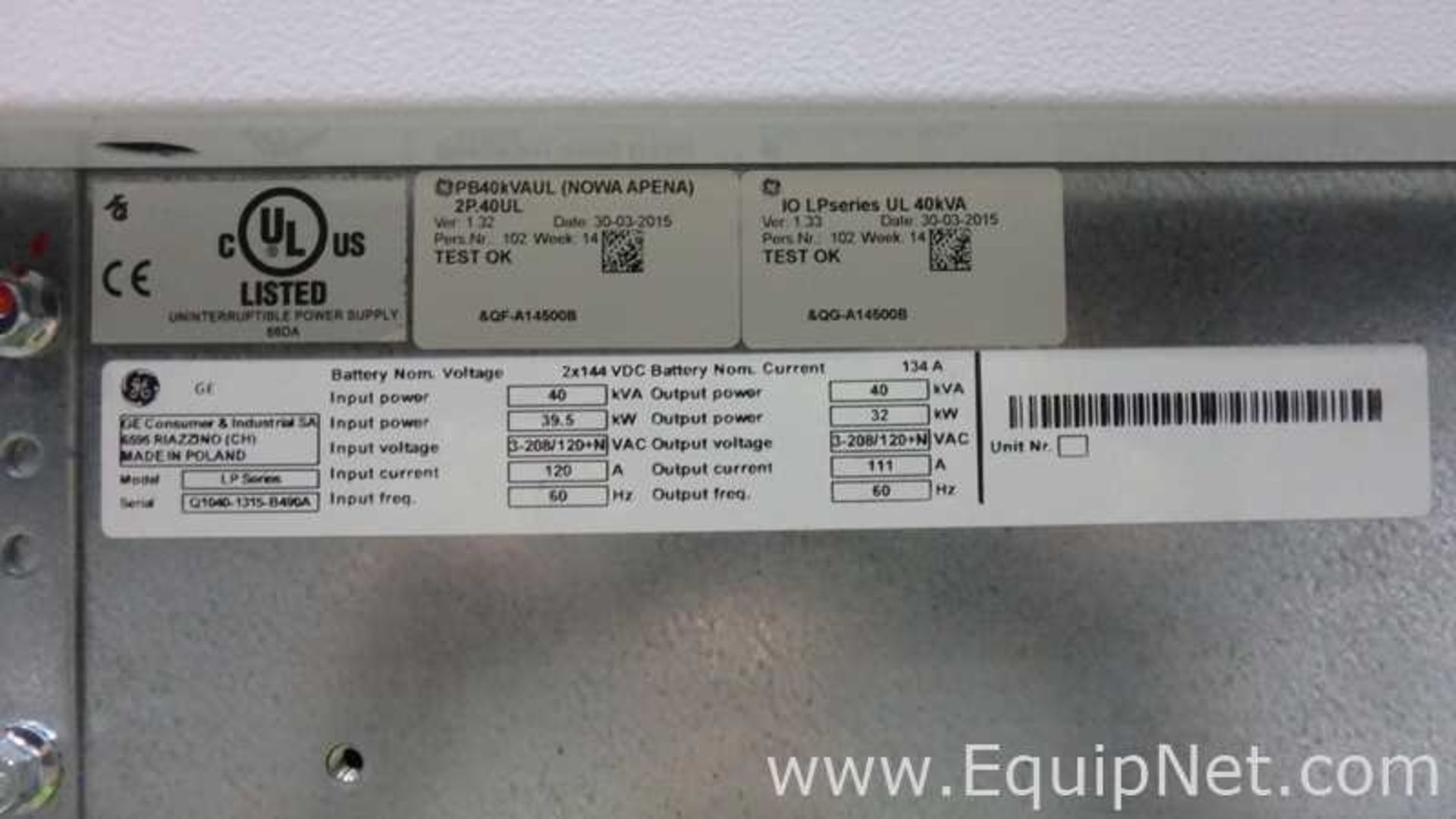 GE Comsumer and Industrial SA LP Series UPS Uninterruptible Power Supply With Bypass Panel - Image 14 of 17