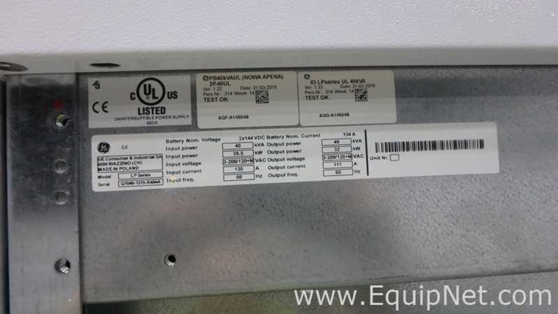 GE Comsumer and Industrial SA LP Series UPS Uninterruptible Power Supply With Bypass Panel - Image 13 of 15