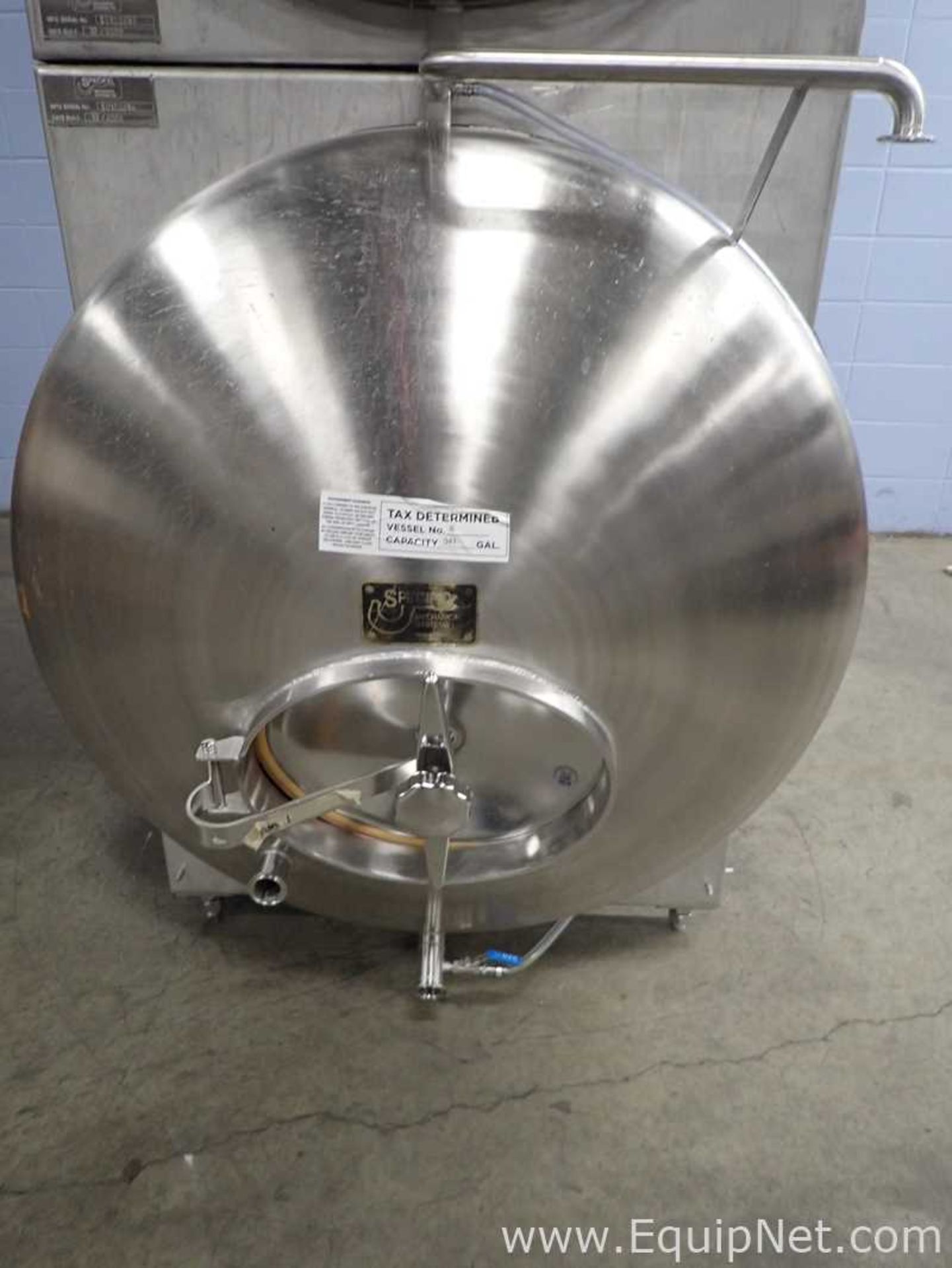 Specific Mechanical 341 Gallon Stainless Steel Brewing Tank