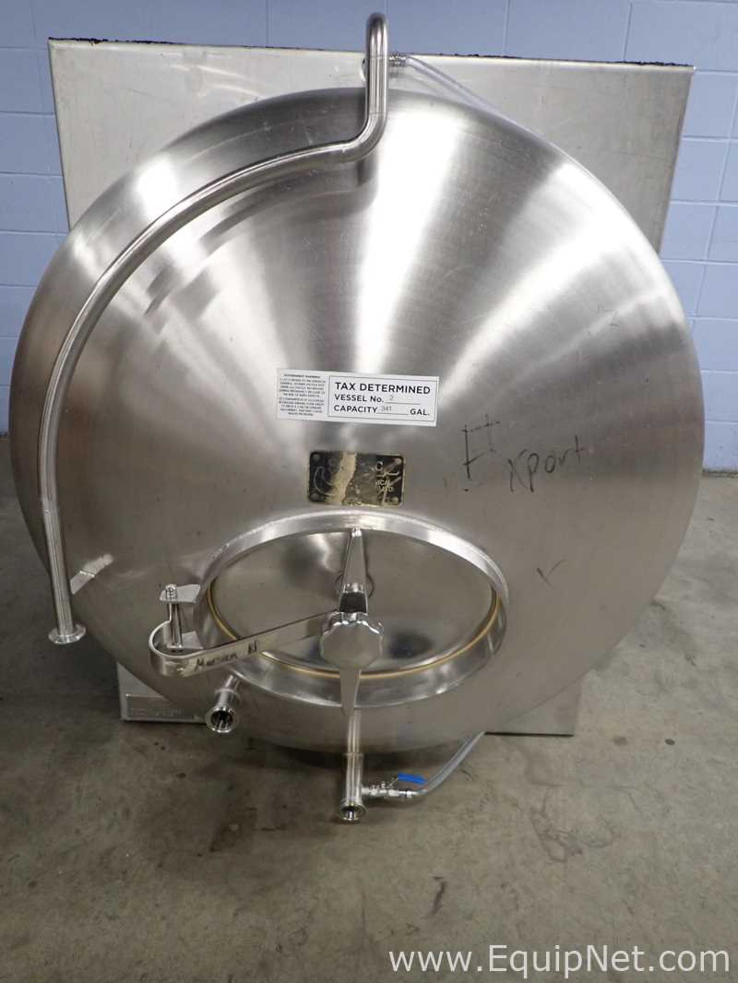 Specific Mechanical 341 Gallon Stainless Steel Brewing Tank