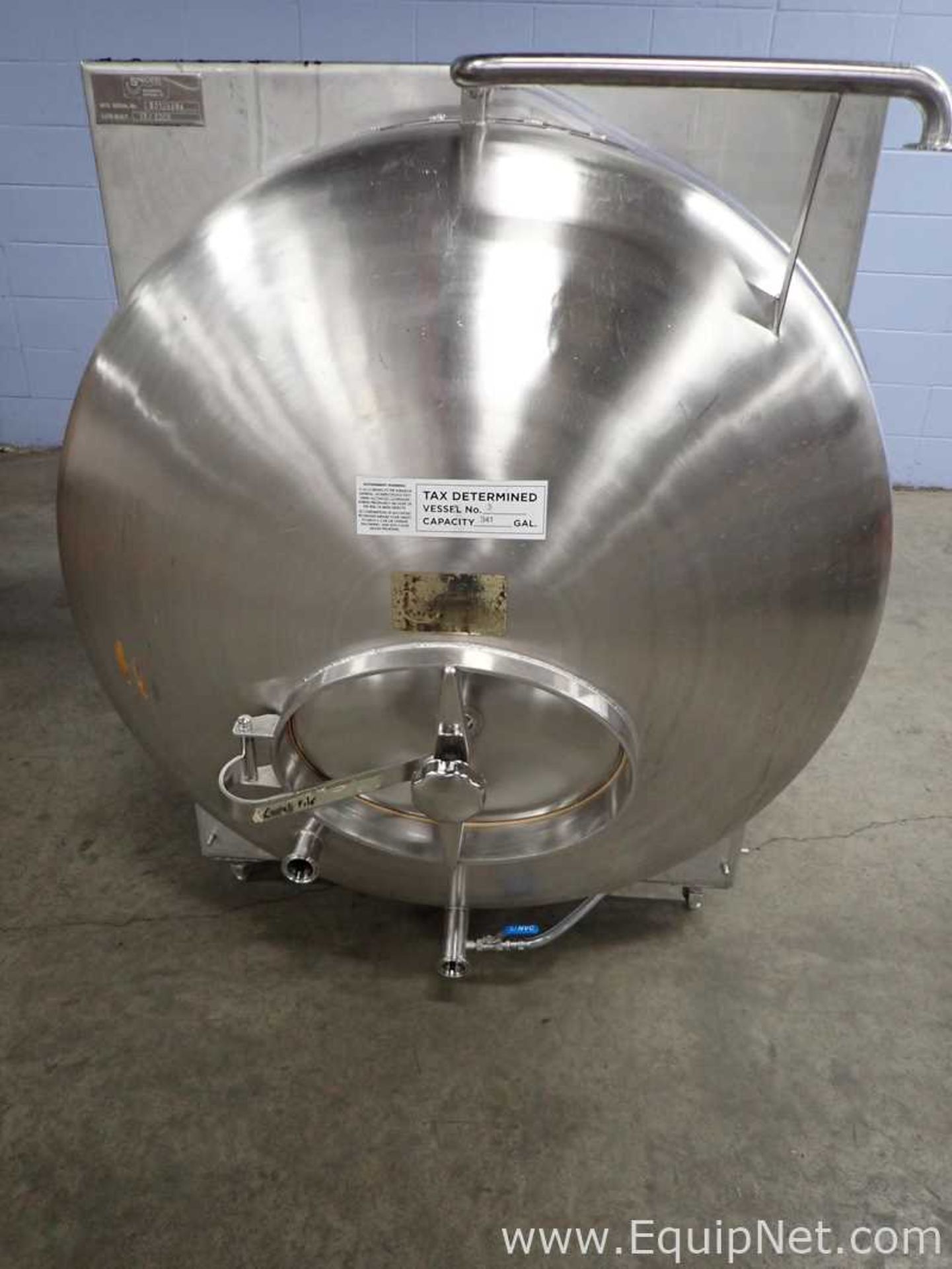 Specific Mechanical 341 Gallon Stainless Steel Brewing Tank