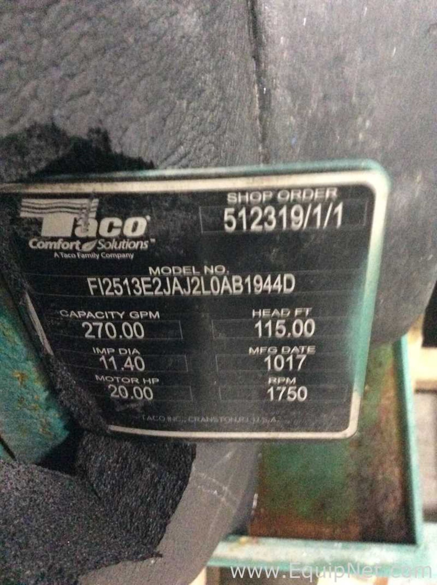 Taco Systems F12513EJAJ2L0AB1944D End Suction Centrifugal Pump - Image 8 of 13