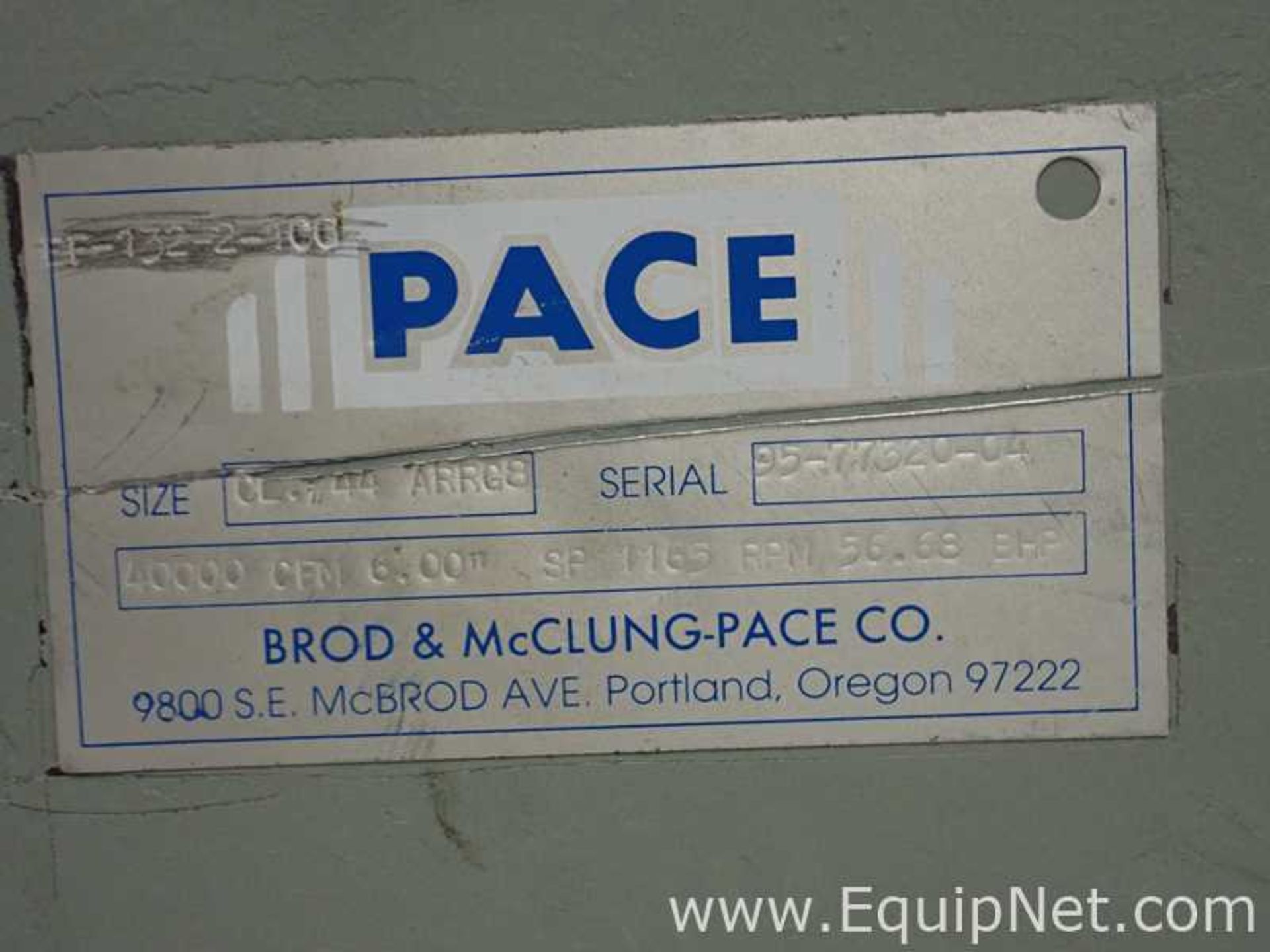 Pace Company CL 44ARRG8 General Air Handler Fan and Motor - Image 46 of 47