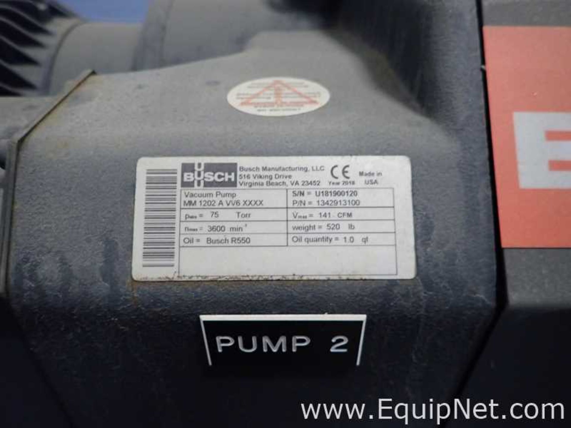 Busch Mink MM 1202AV/V6 Vacuum Pump System with Control Panel and Tank - Image 12 of 17