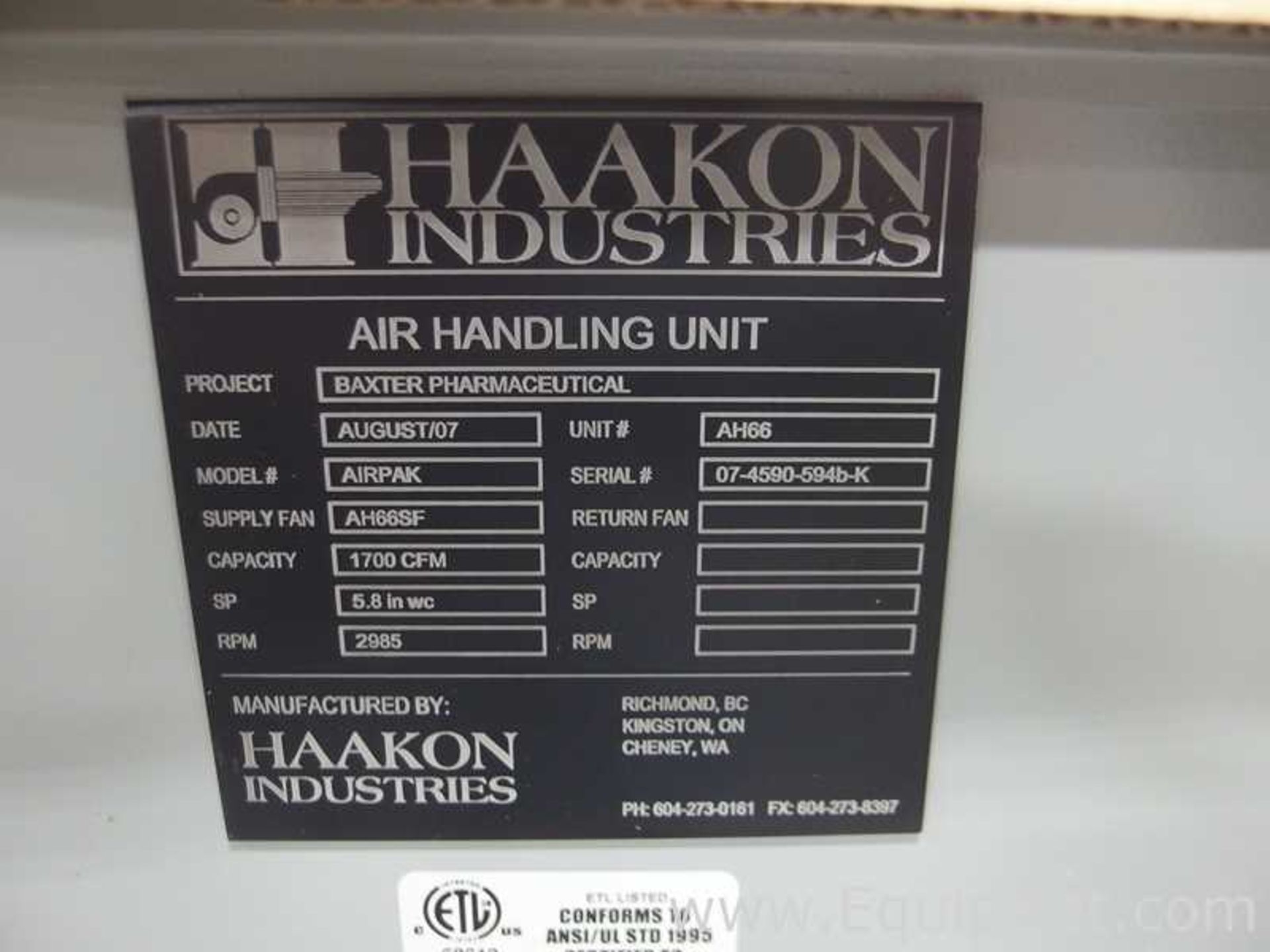 Haakon Industries AirPAK Air Handling Unit - Image 16 of 17