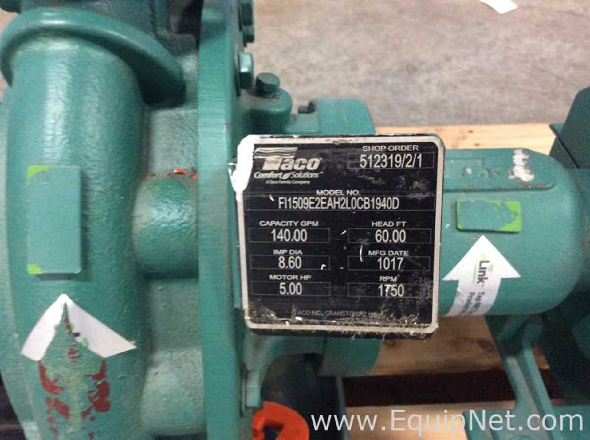 Taco Systems FI1509E2EAH2L0CB1940D End Suction Centrifugal Pump - Image 7 of 11