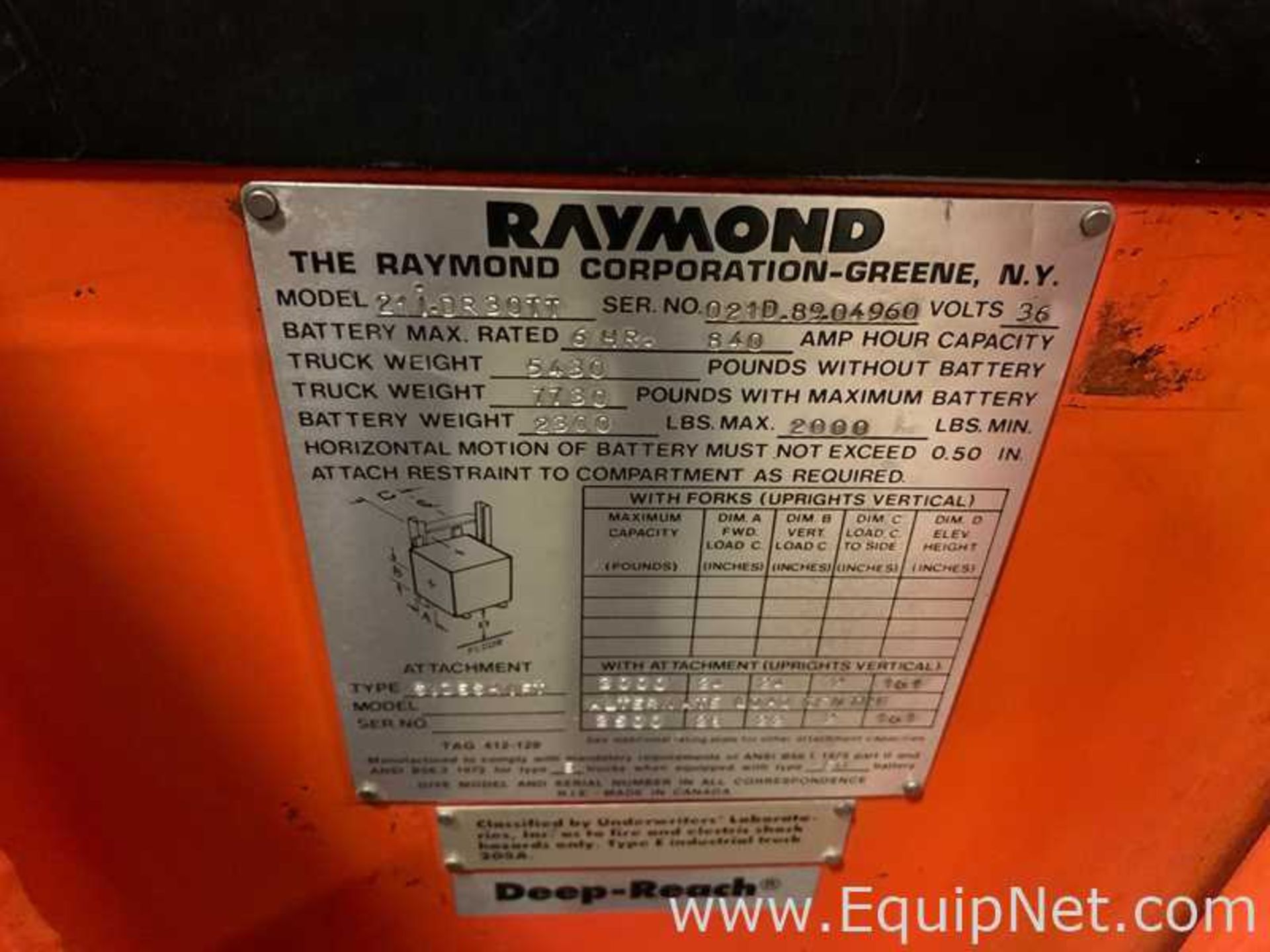 Raymond 21i-DR30TT Stand Up Reach Electric Fork Lift Truck - 824 - Image 7 of 7