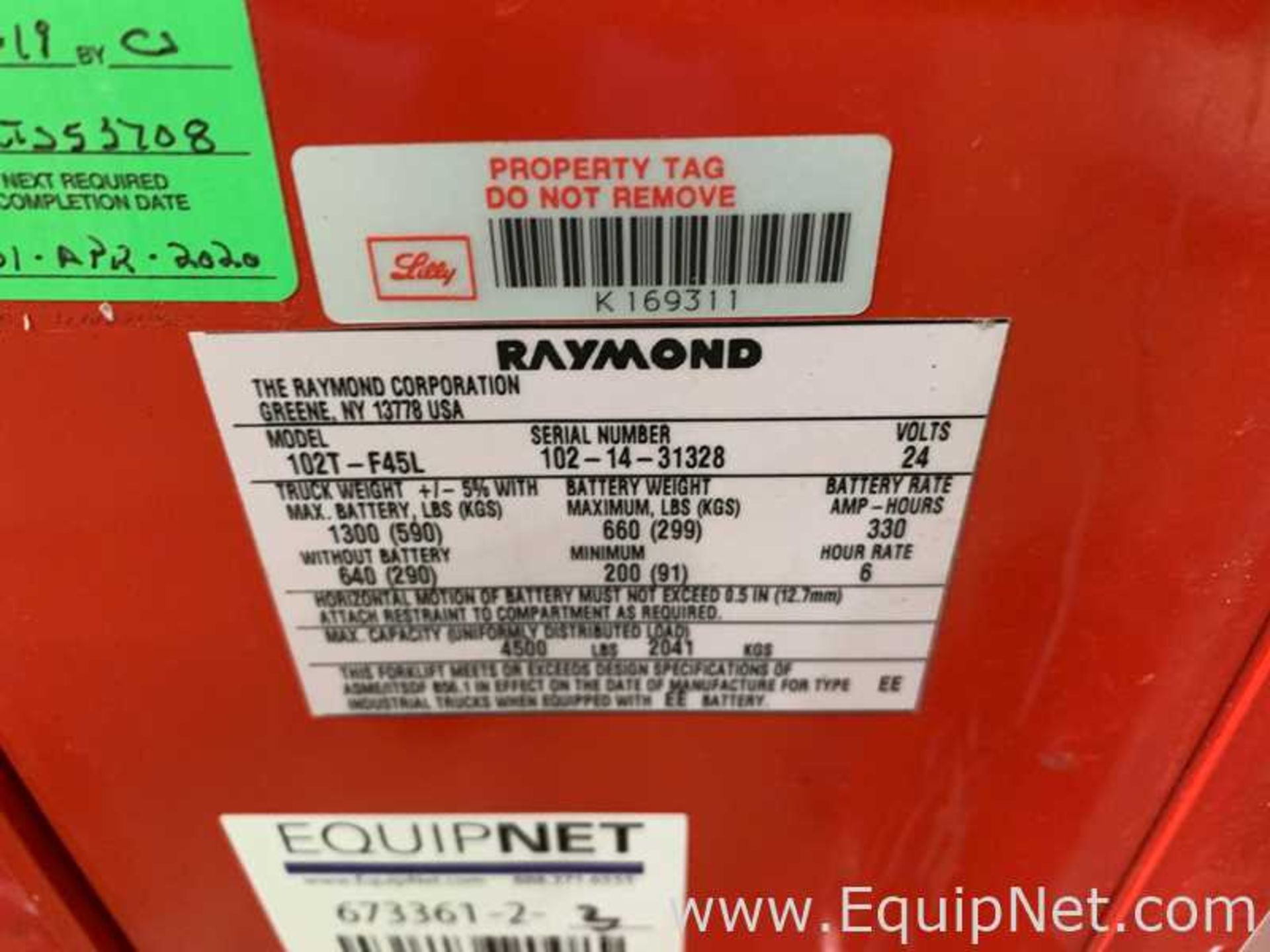 Lot of 3 Raymond 102T-F45L Electric Pallet Jacks - 1159 1160 1161 - Image 10 of 12