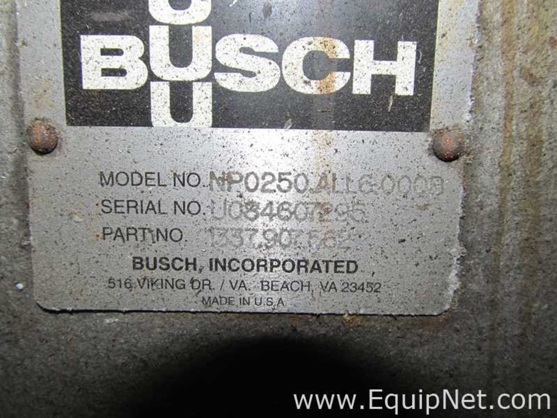 Busch NP0250.ALL6.000B Vacuum Pump Skid - Image 3 of 3