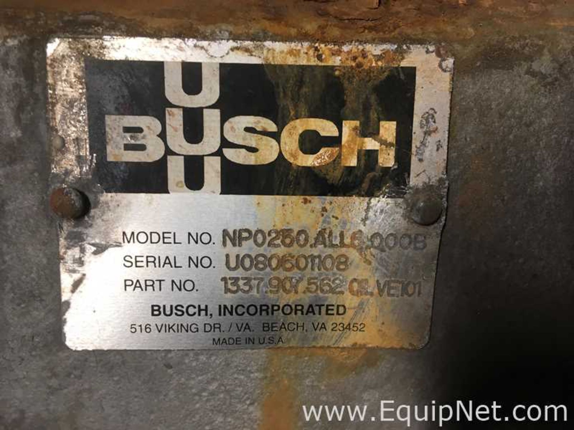 Busch NP0250.ALL6.000B Vacuum Pump Skid - Image 2 of 2