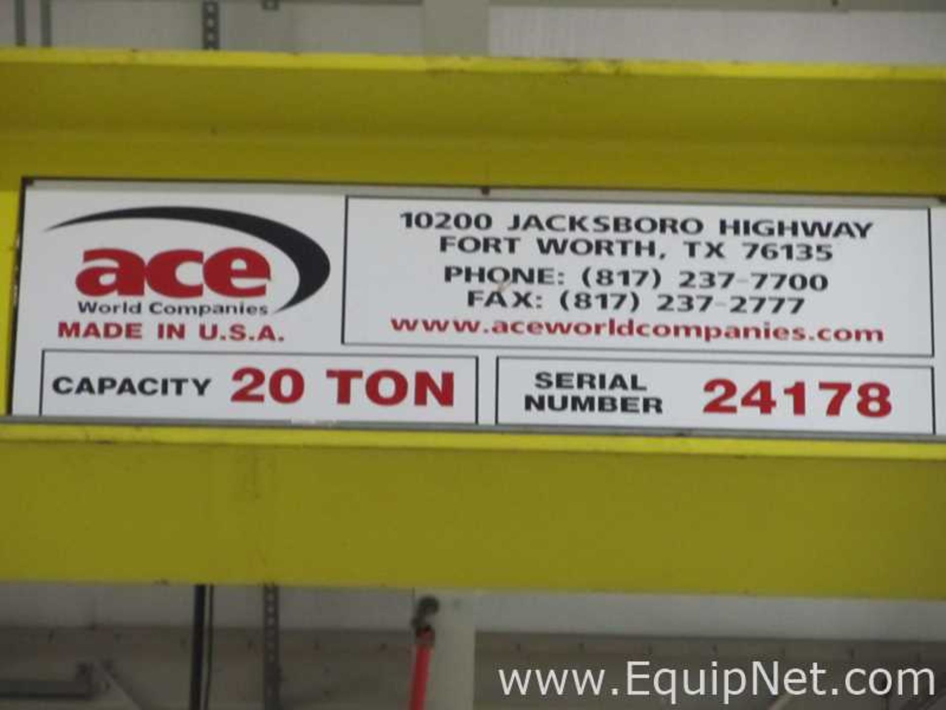 ACE 20 Ton Bridge Crane - Image 2 of 5