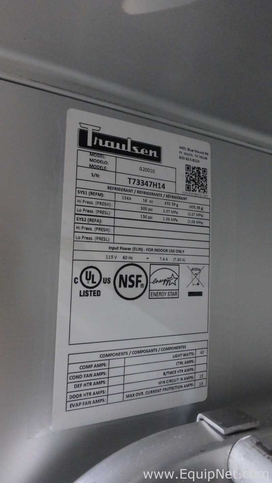 Traulsen G20010 52in 2-Section Solid Door Reach-In Refrigerator Left-Right Hinged Doors 46cuft - Image 6 of 12