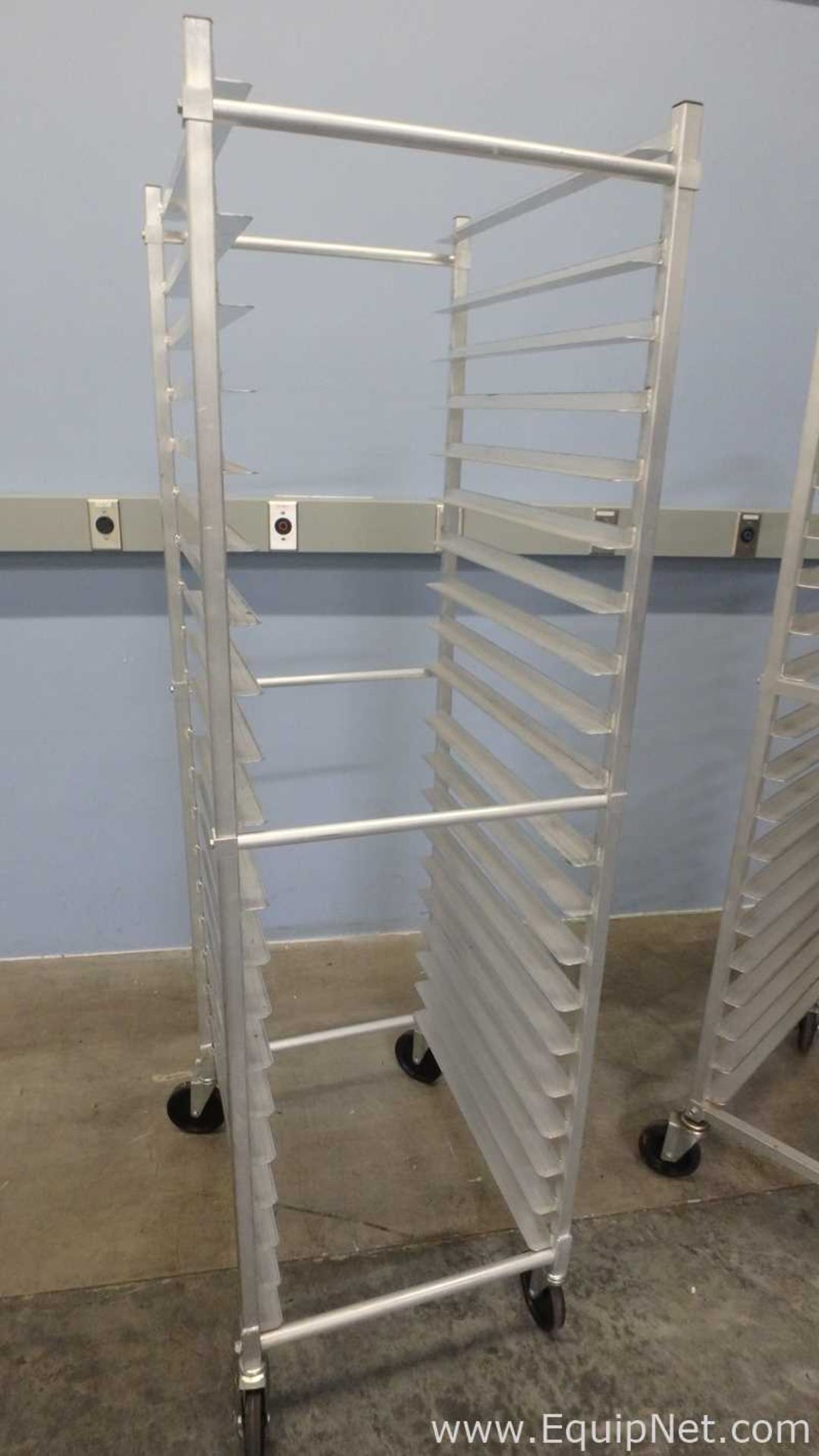 Lot of 3 Mobile Pan Rack Full Height Open Sides with Slides for 40 18inx26in Pans - Image 3 of 10