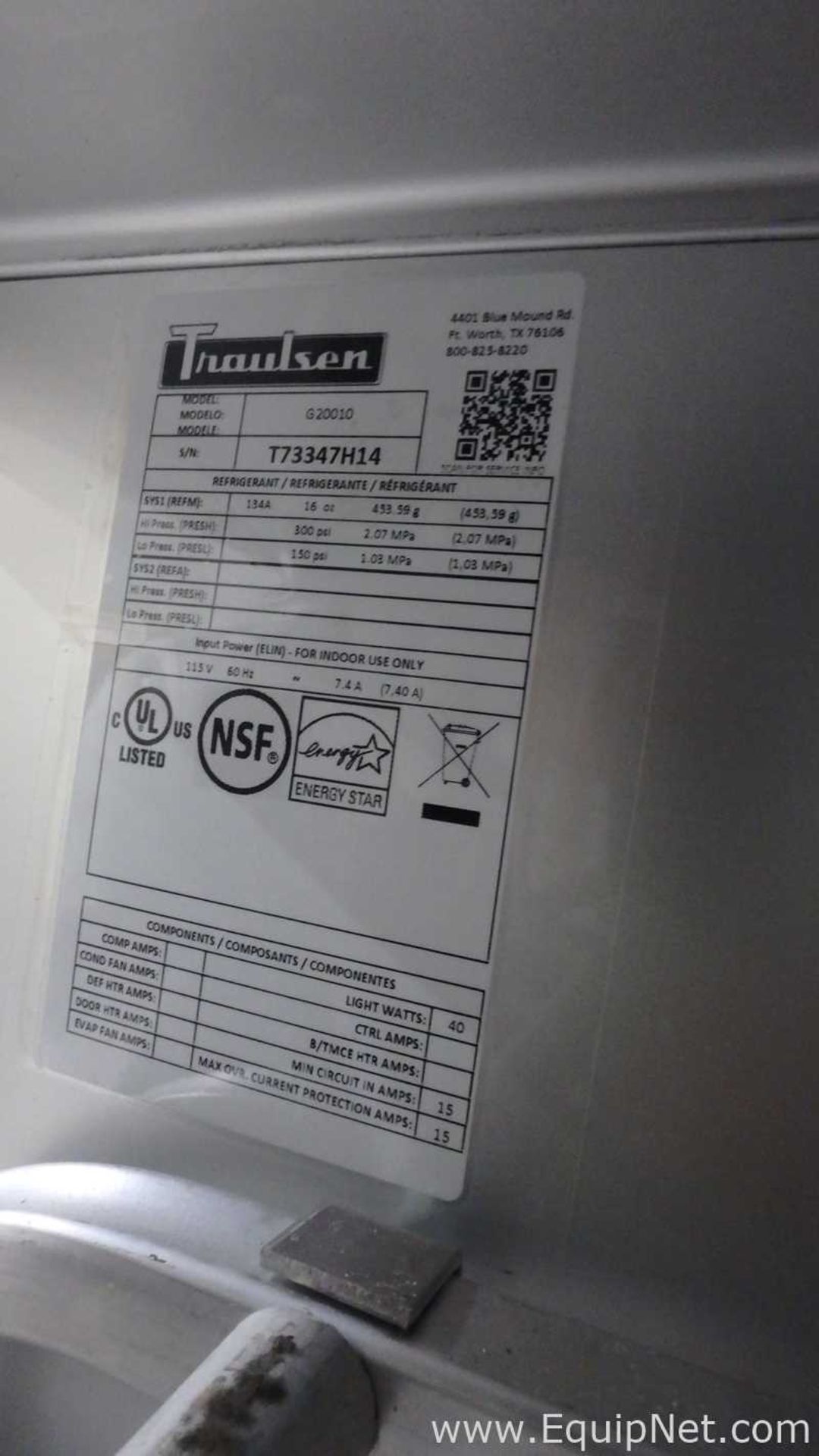 Traulsen G20010 52in 2-Section Solid Door Reach-In Refrigerator Left-Right Hinged Doors 46cuft - Image 8 of 12