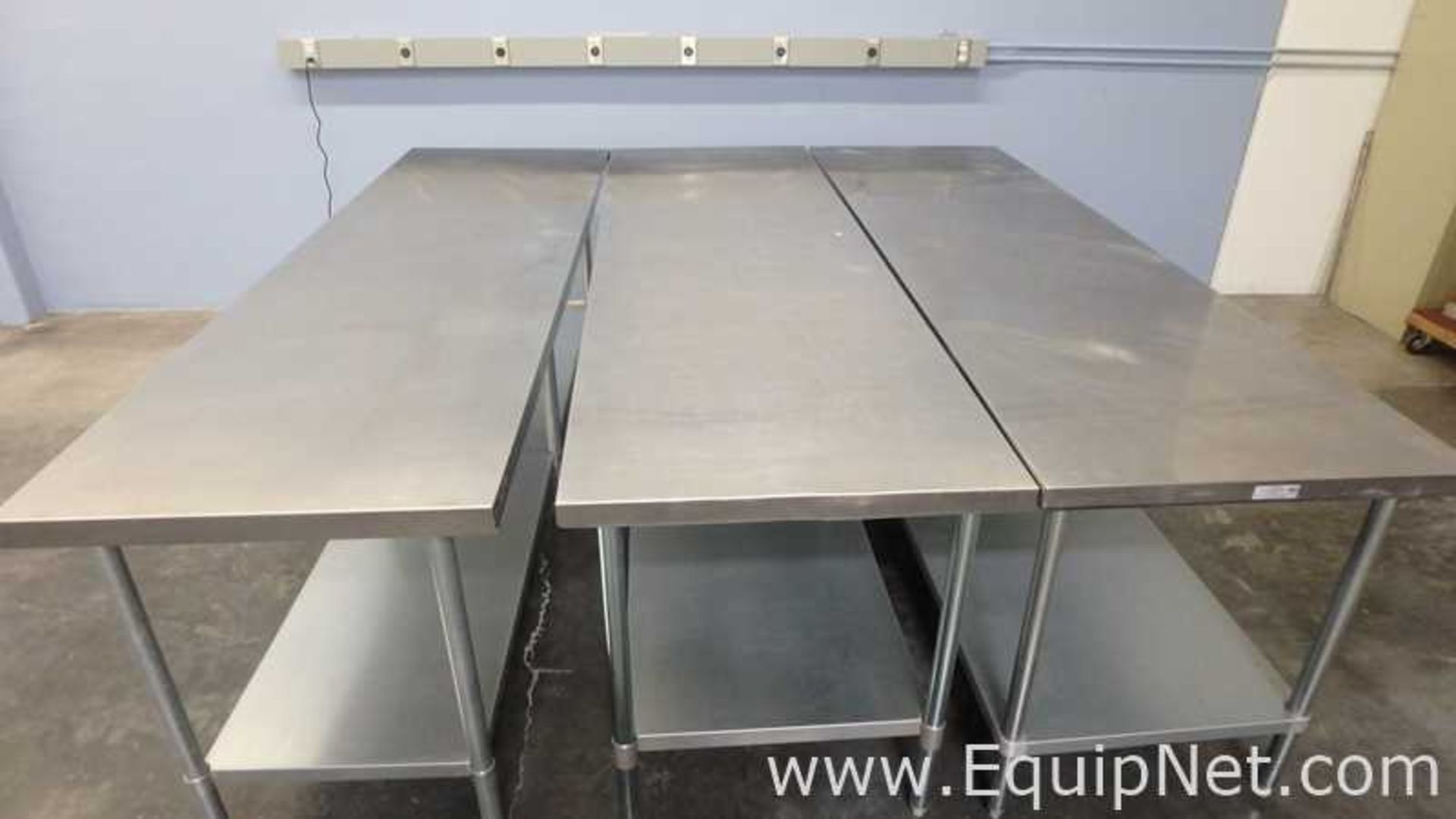 Lot of 3 GSW WT-EE3096 Economy Stainless Steel Work Table 96in x 30in - Image 8 of 9