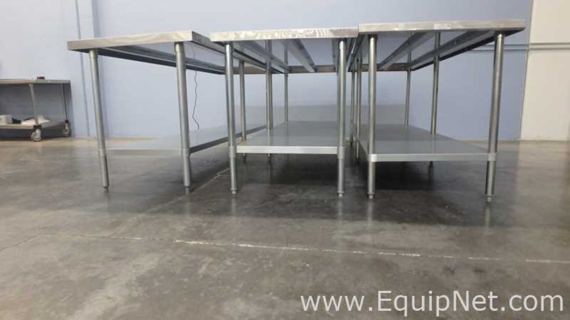 Lot of 3 GSW WT-EE3096 Economy Stainless Steel Work Table 96in x 30in - Image 6 of 9