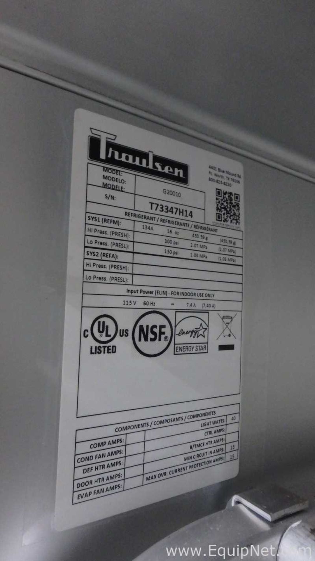 Traulsen G20010 52in 2-Section Solid Door Reach-In Refrigerator Left-Right Hinged Doors 46cuft - Image 7 of 12