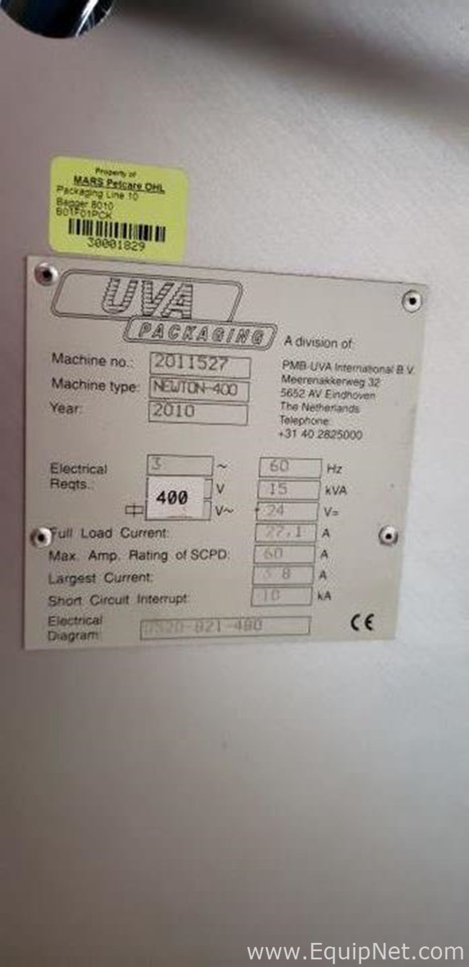 UVA Packaging 2011527 Form Fill Seal Machine - Image 4 of 8