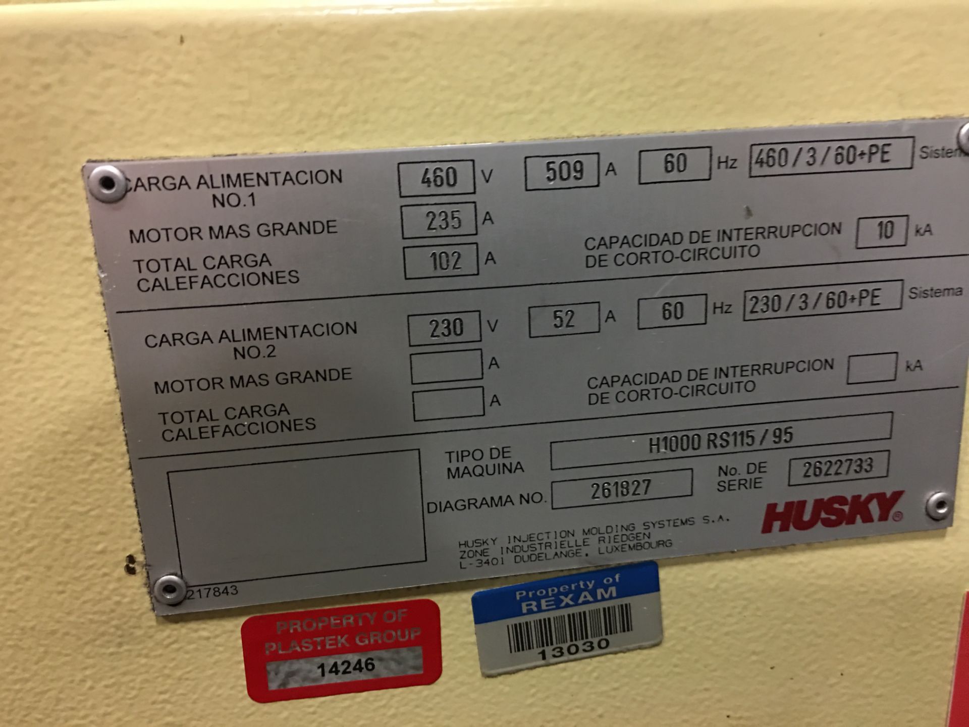 Husky H1000 RS115/95 Injection Molding Machine w/ Robot 2003 Controls Updated in 2015 - Image 6 of 16